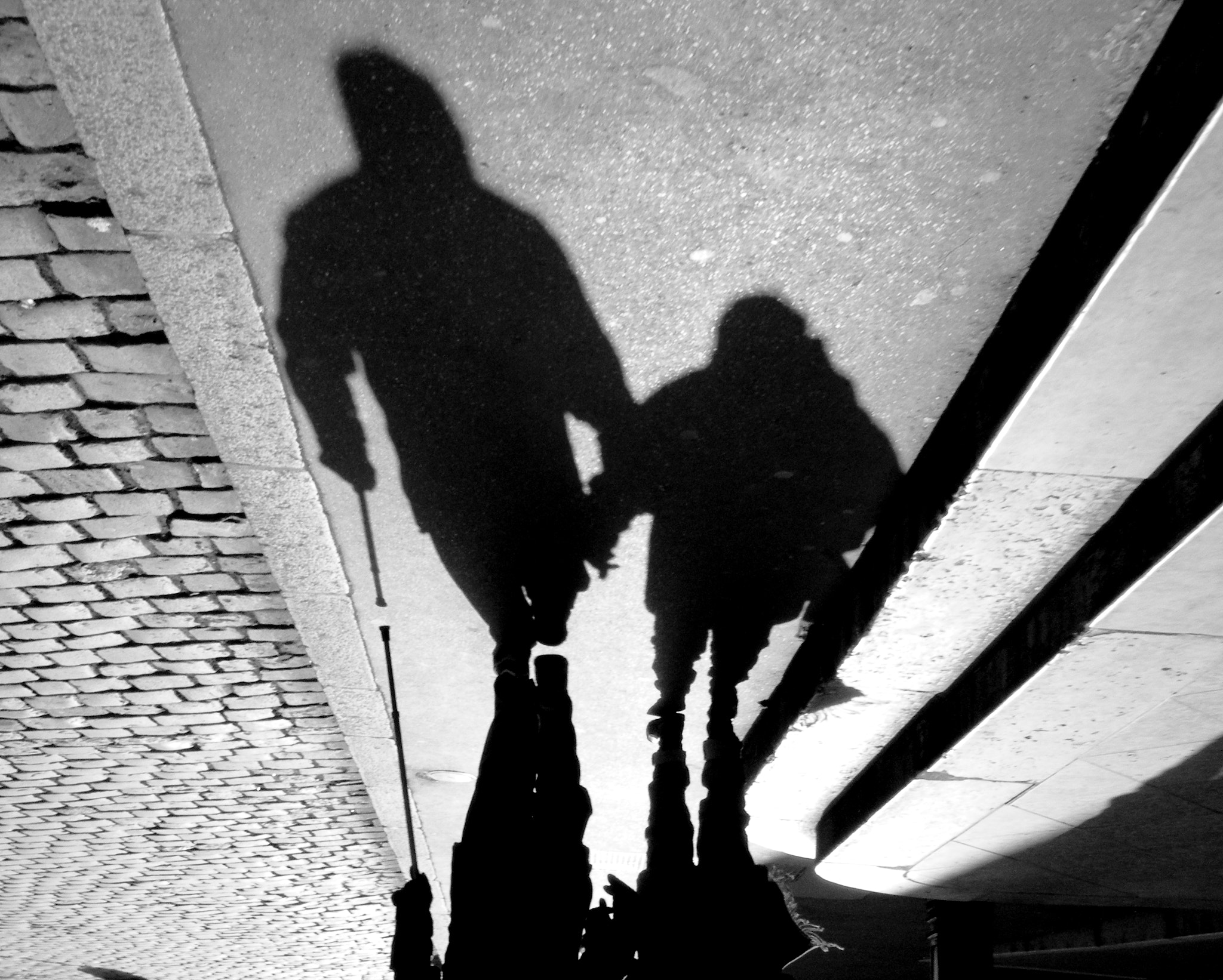 Fujifilm FinePix Z30 sample photo. Couple's shadow with cane photography