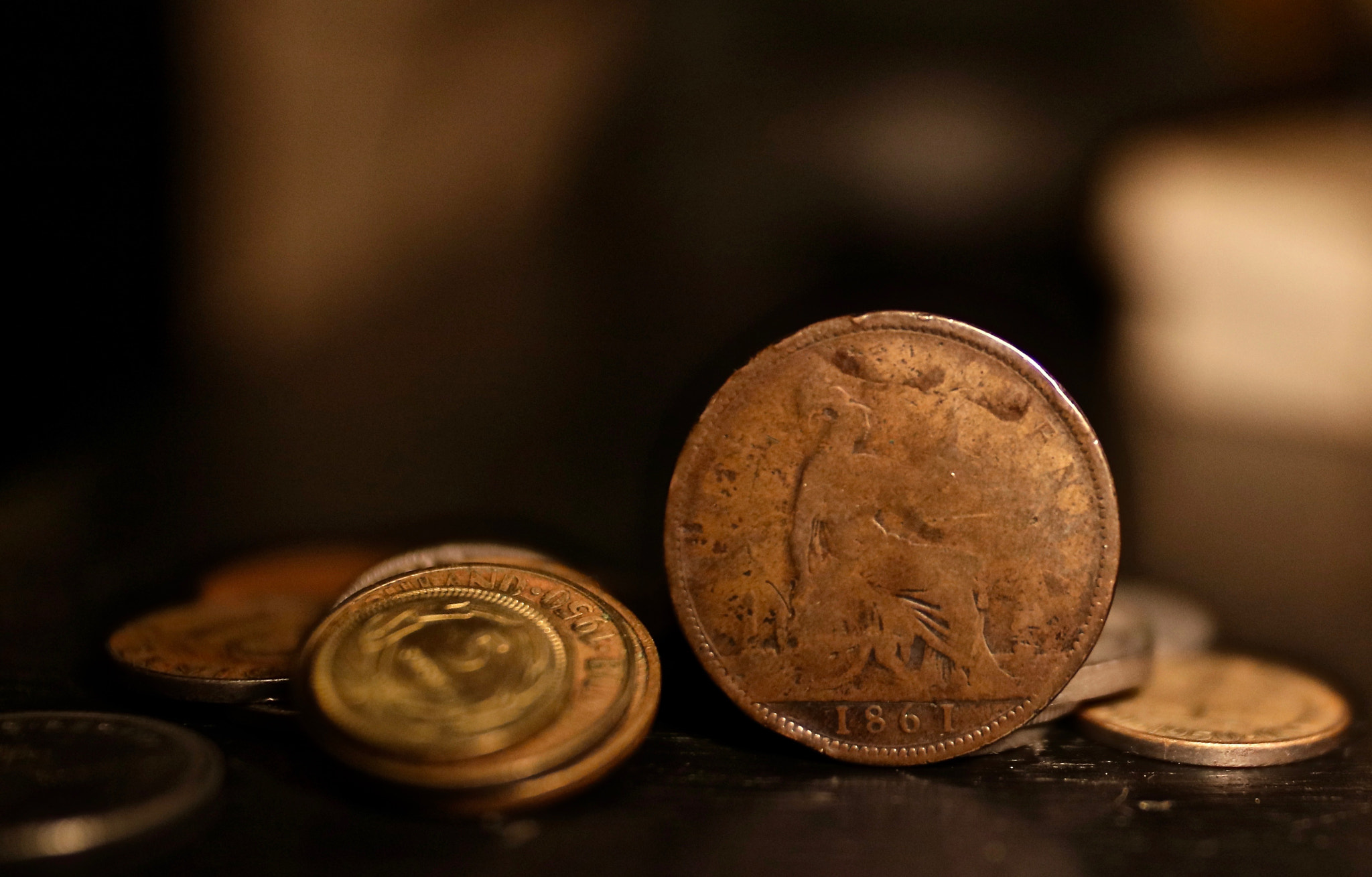 Canon EOS 80D + Canon EF 35mm F1.4L USM sample photo. 1861 coin photography