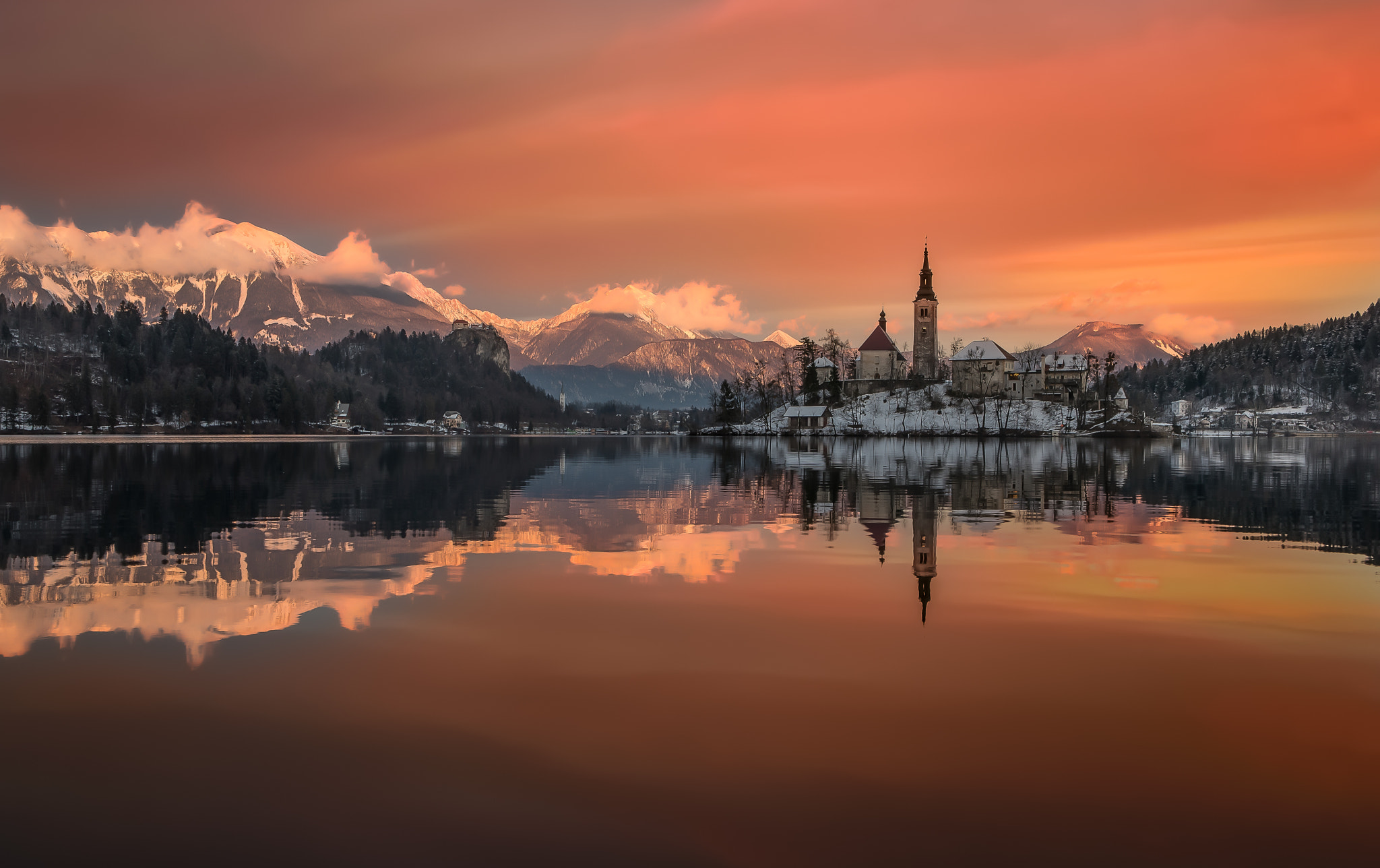 Canon EOS-1D X Mark II sample photo. Bled lake at sunset photography