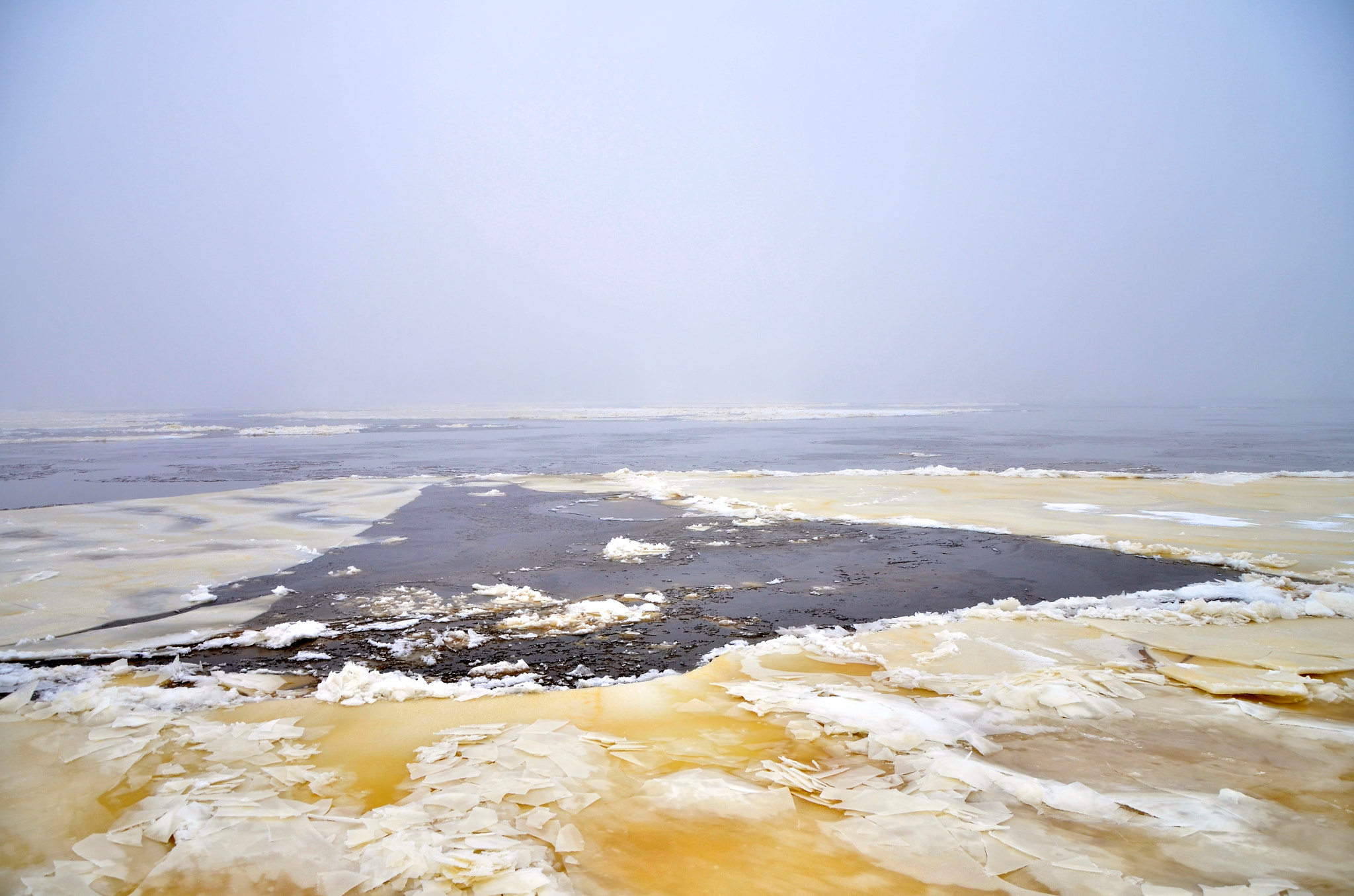 Ice on the river Volga