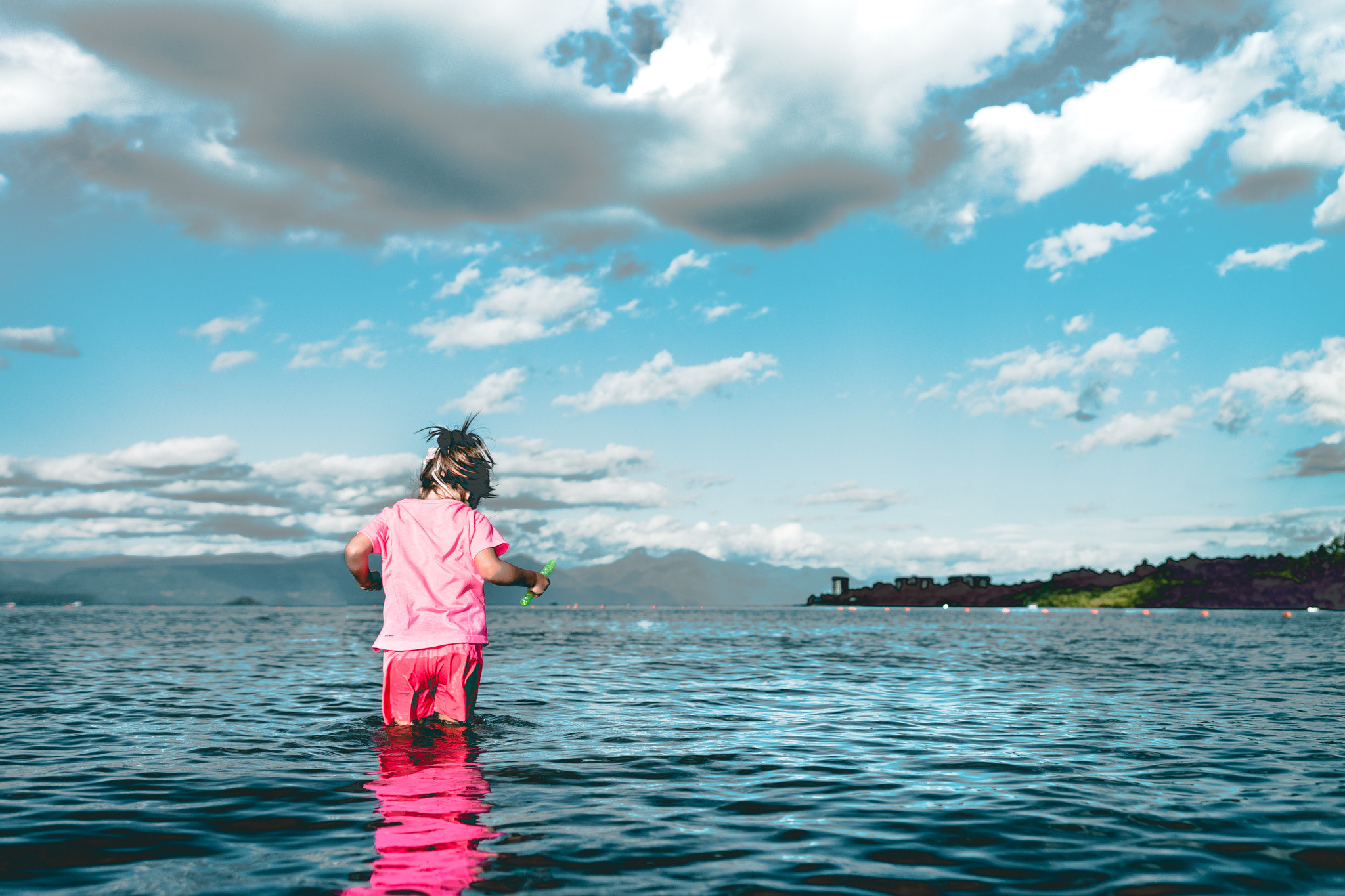 Sony a99 II sample photo. Little girl in the lake photography