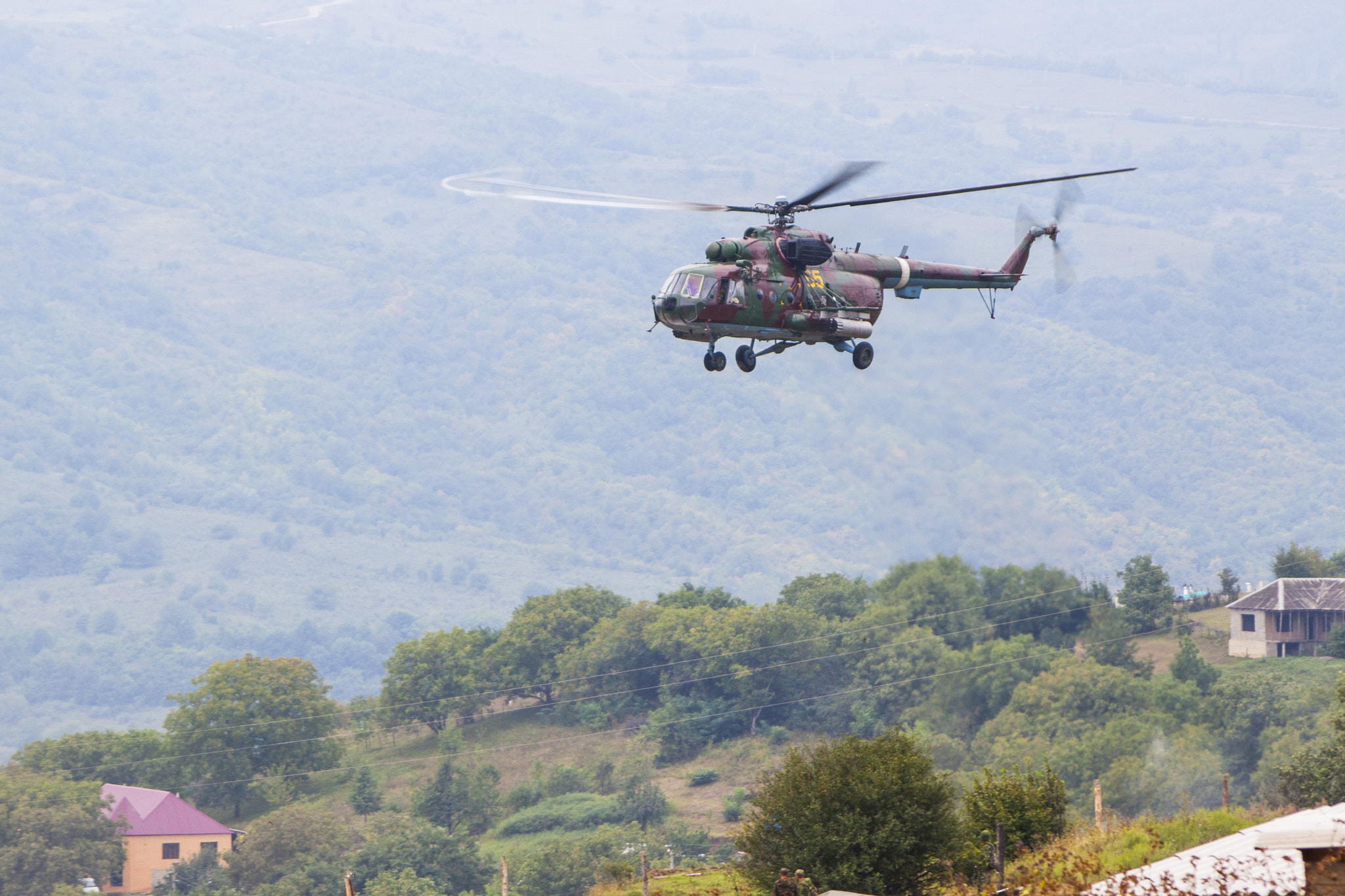 Sigma 70-300mm F4-5.6 APO DG Macro sample photo. Military helicopter in the air photography
