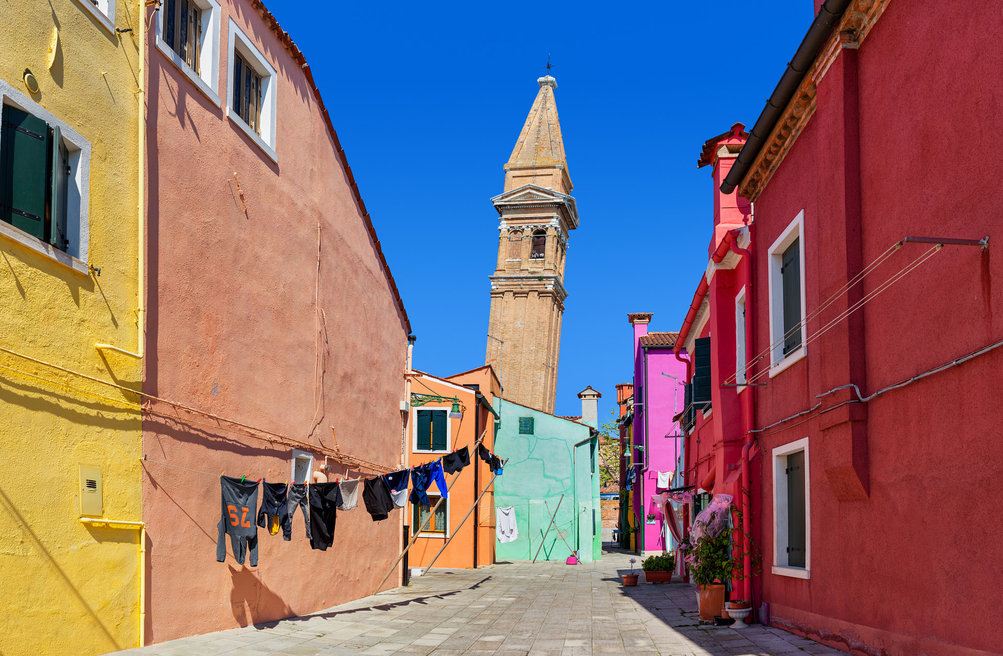 Canon EF 35mm F2 IS USM sample photo. Colorful houses and belfry in burano, italy. photography