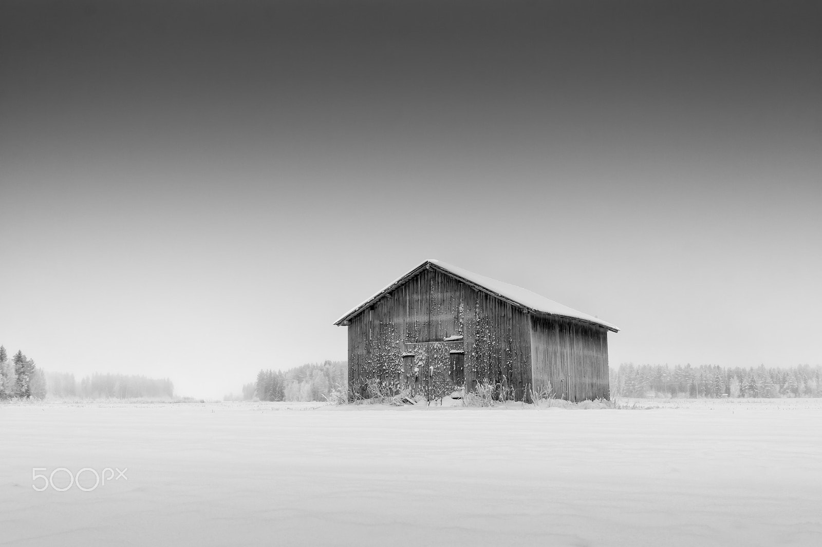 Canon EF-S 24mm F2.8 STM sample photo. Frost on the old barn walls photography