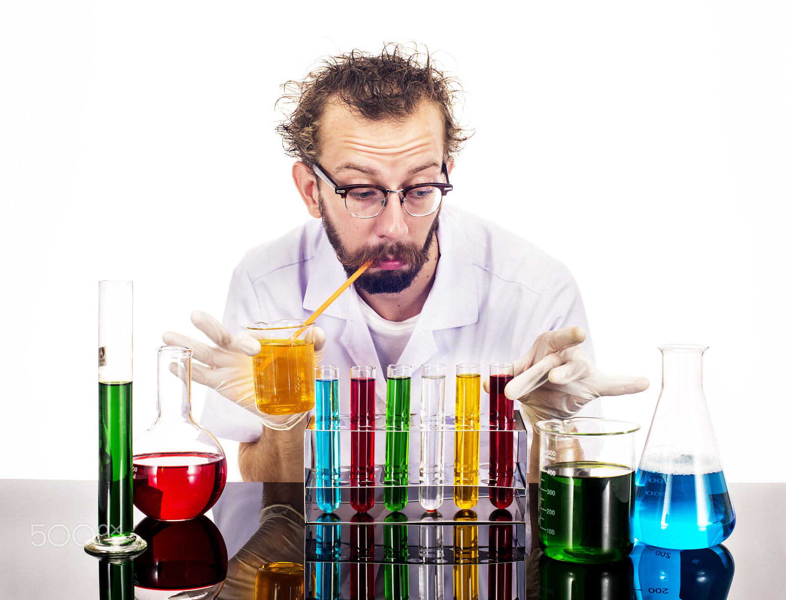 Nikon D800 + Nikon AF Nikkor 50mm F1.4D sample photo. Mad scientist with a new drink photography