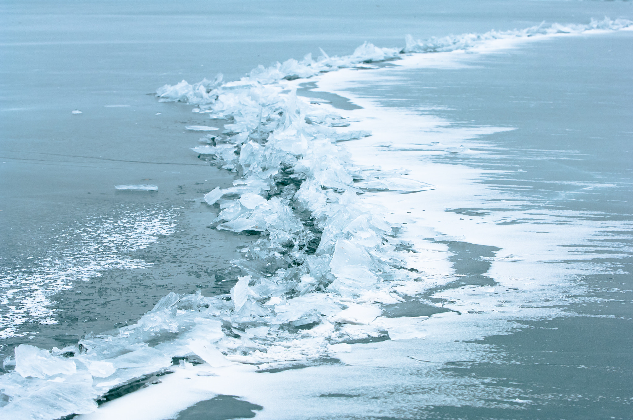 Nikon D2X sample photo. Winter scene with frozen ice-pack ice float and other formations photography
