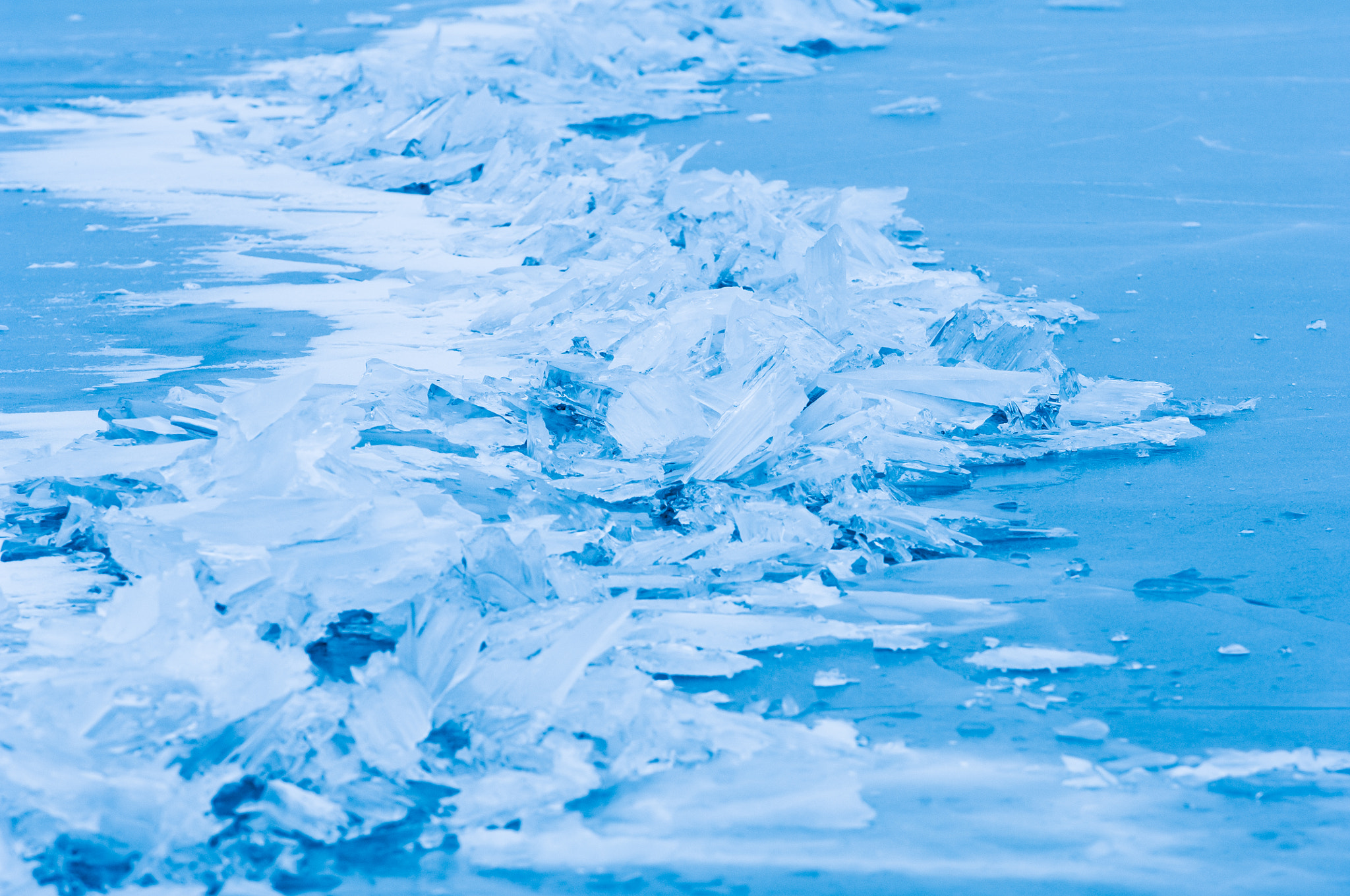 Nikon D2X sample photo. Ice-crack or ice break in a frozen lake photography
