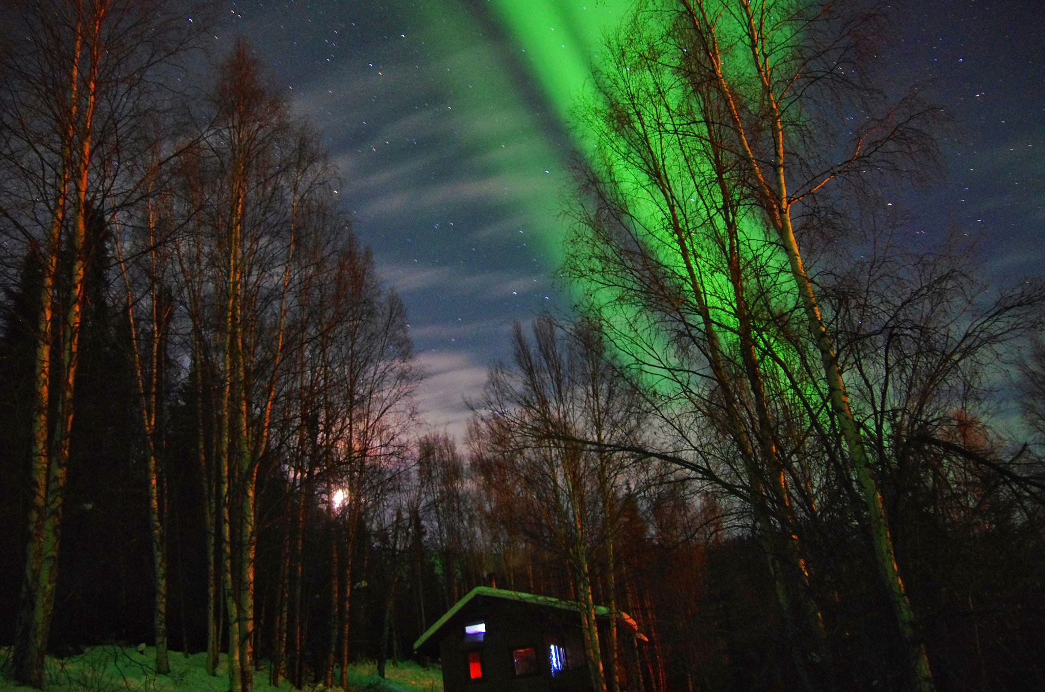 Pentax K-5 IIs sample photo. Cabin under the aurora photography
