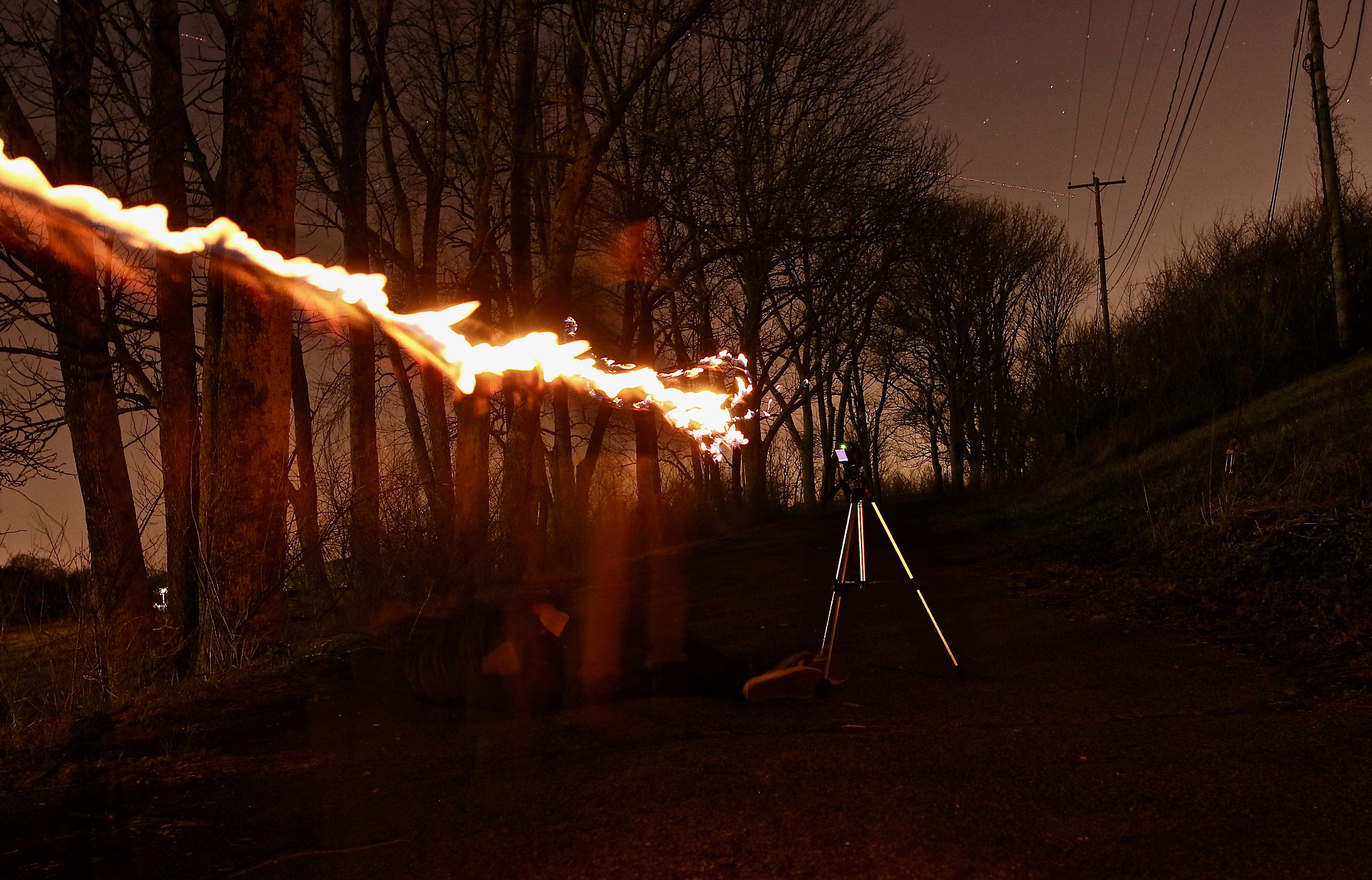 Canon EF 35mm F1.4L USM sample photo. Fire in the night photography
