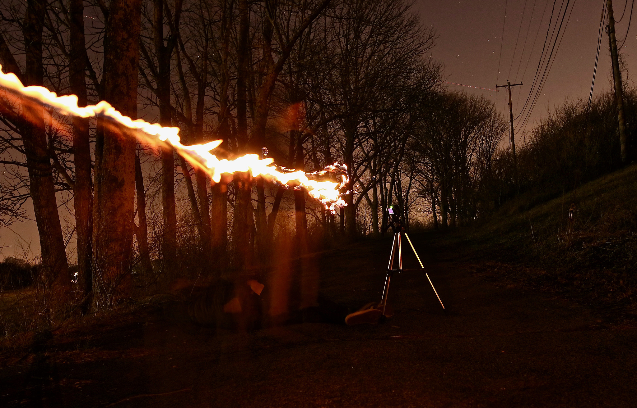 Canon EOS 80D + Canon EF 35mm F1.4L USM sample photo. Fire in the night photography