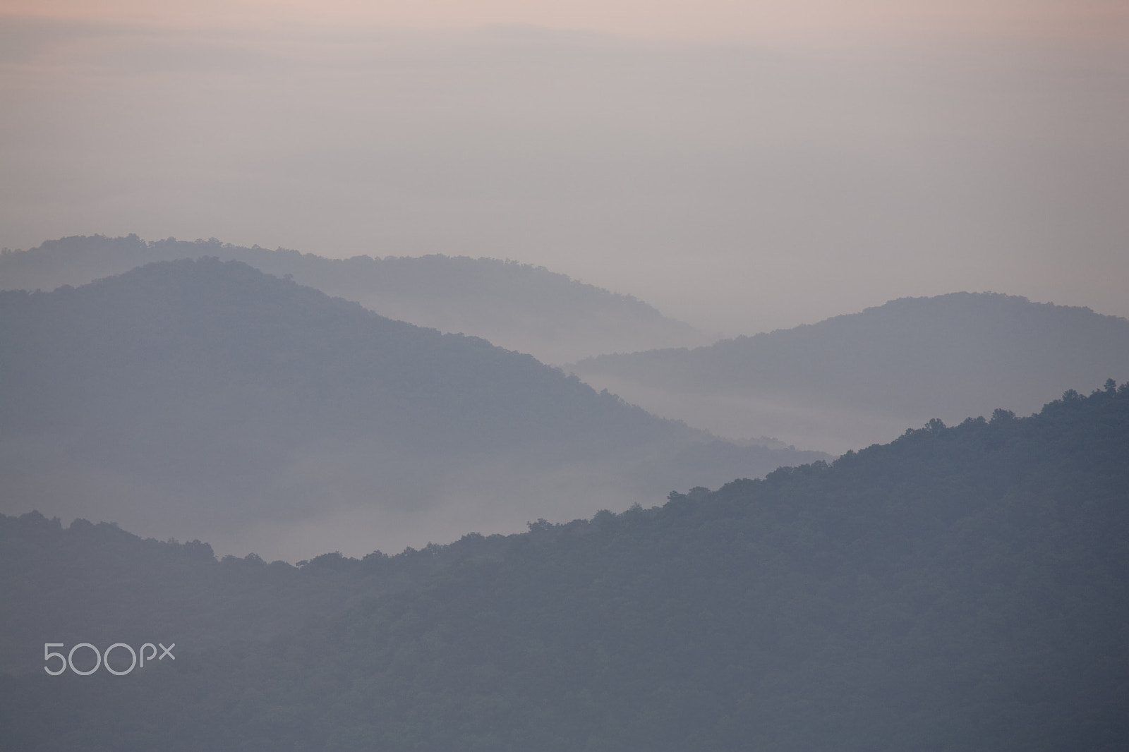 Canon EOS 5D sample photo. Pastel morning view from blue ridge parkway photography