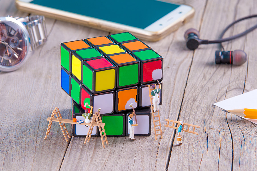 Nikon D610 sample photo. Rubik's cube photography