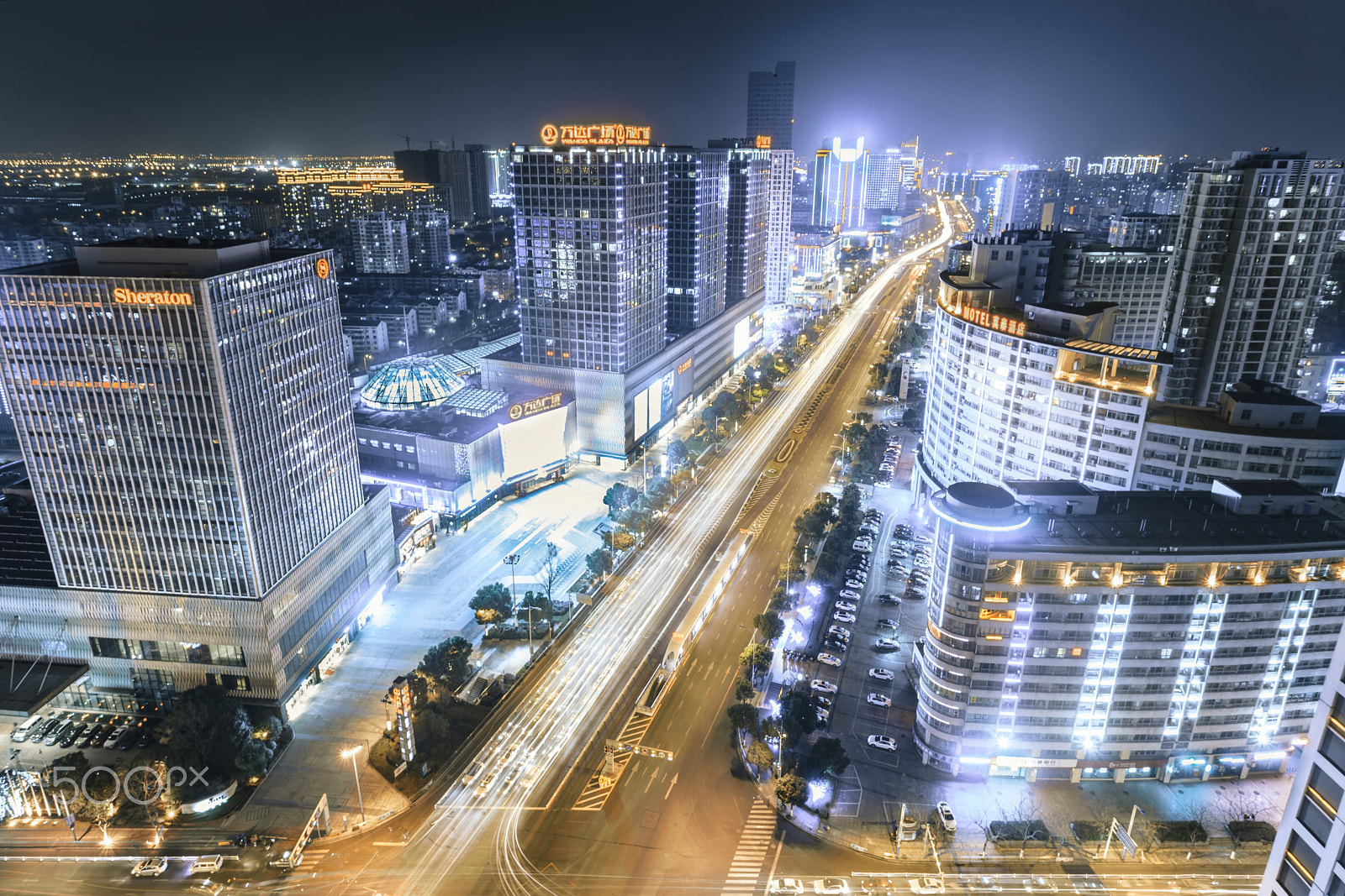 Sony a7 II + Canon EF 17-40mm F4L USM sample photo. Changzhou skyline an night photography