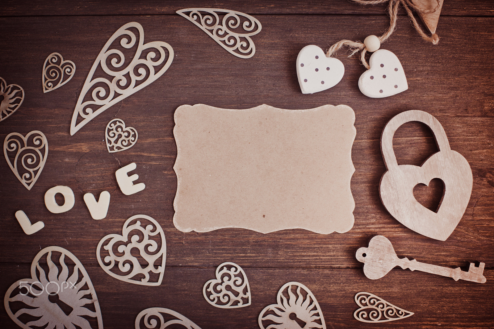 Nikon D800 + Nikon AF Nikkor 50mm F1.4D sample photo. Hearts on a wooden background photography
