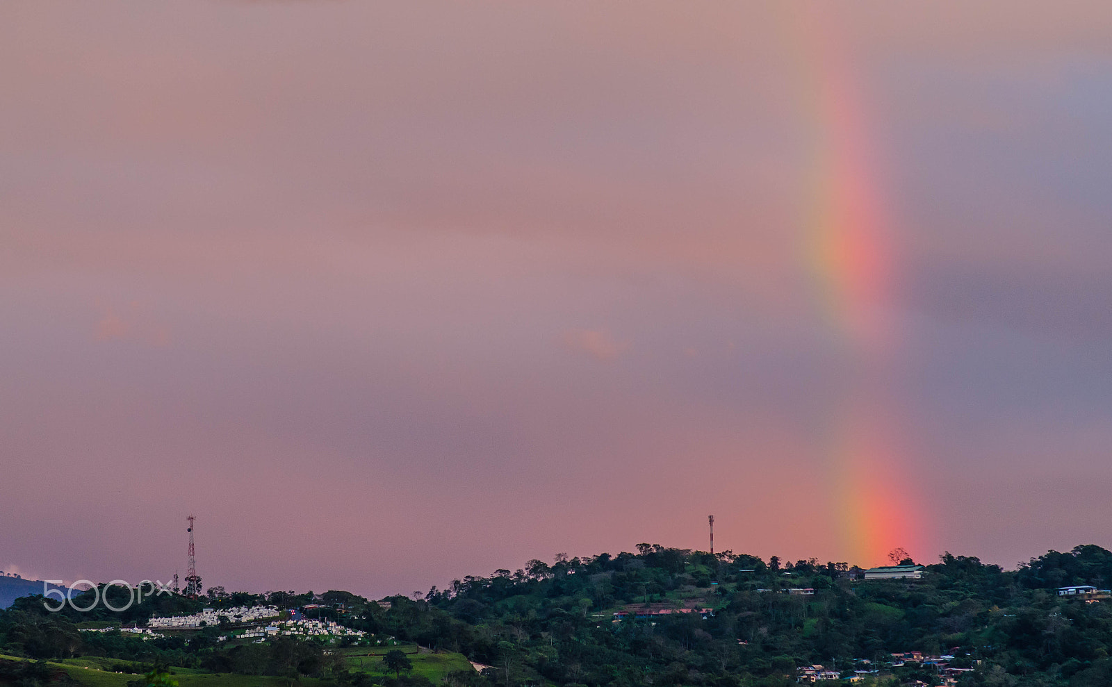 Nikon D7000 + Sigma 85mm F1.4 EX DG HSM sample photo. Rainbow sunset photography