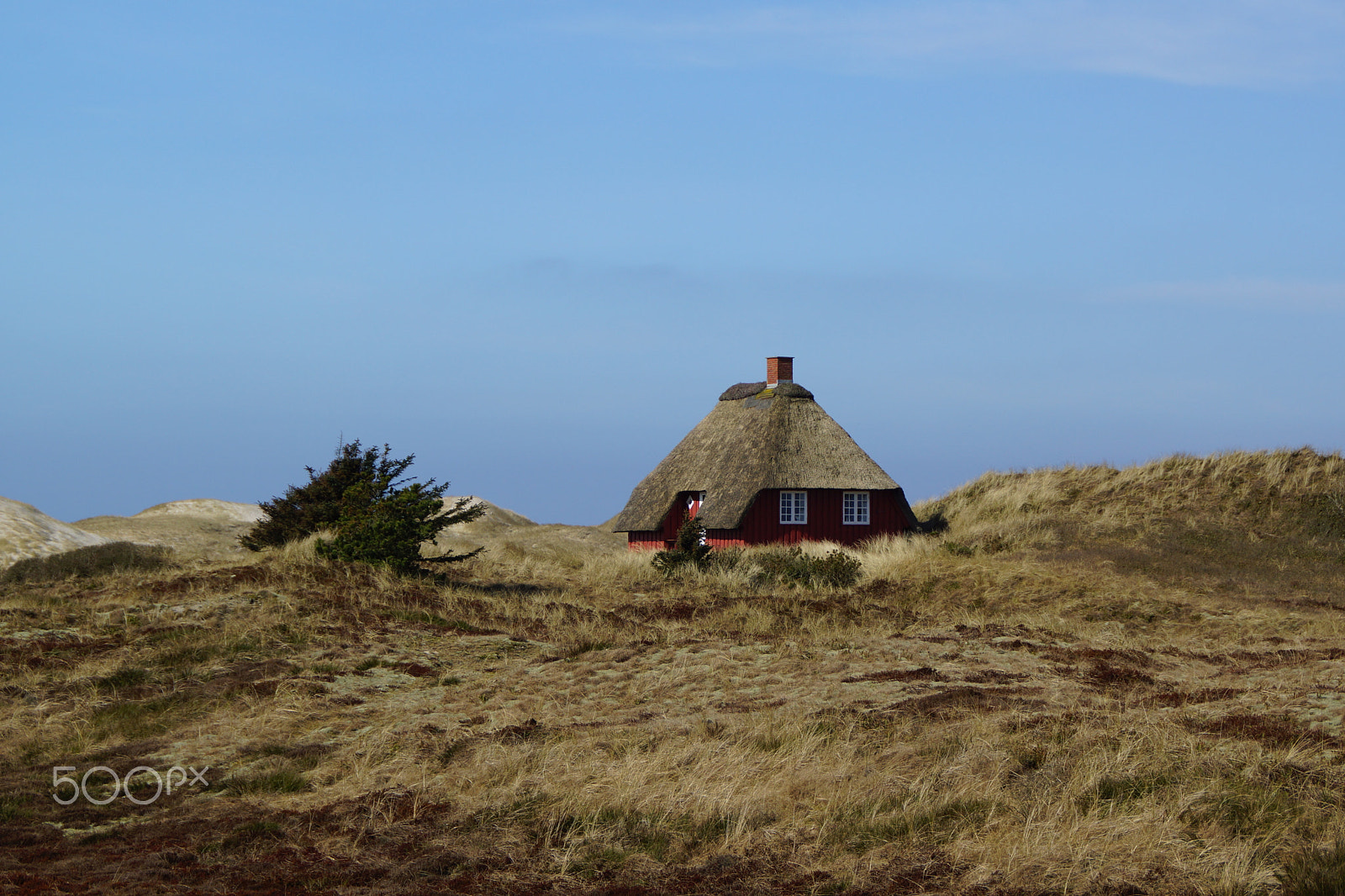 Sony DT 18-200mm F3.5-6.3 sample photo. Denmark, little house in the dunes photography