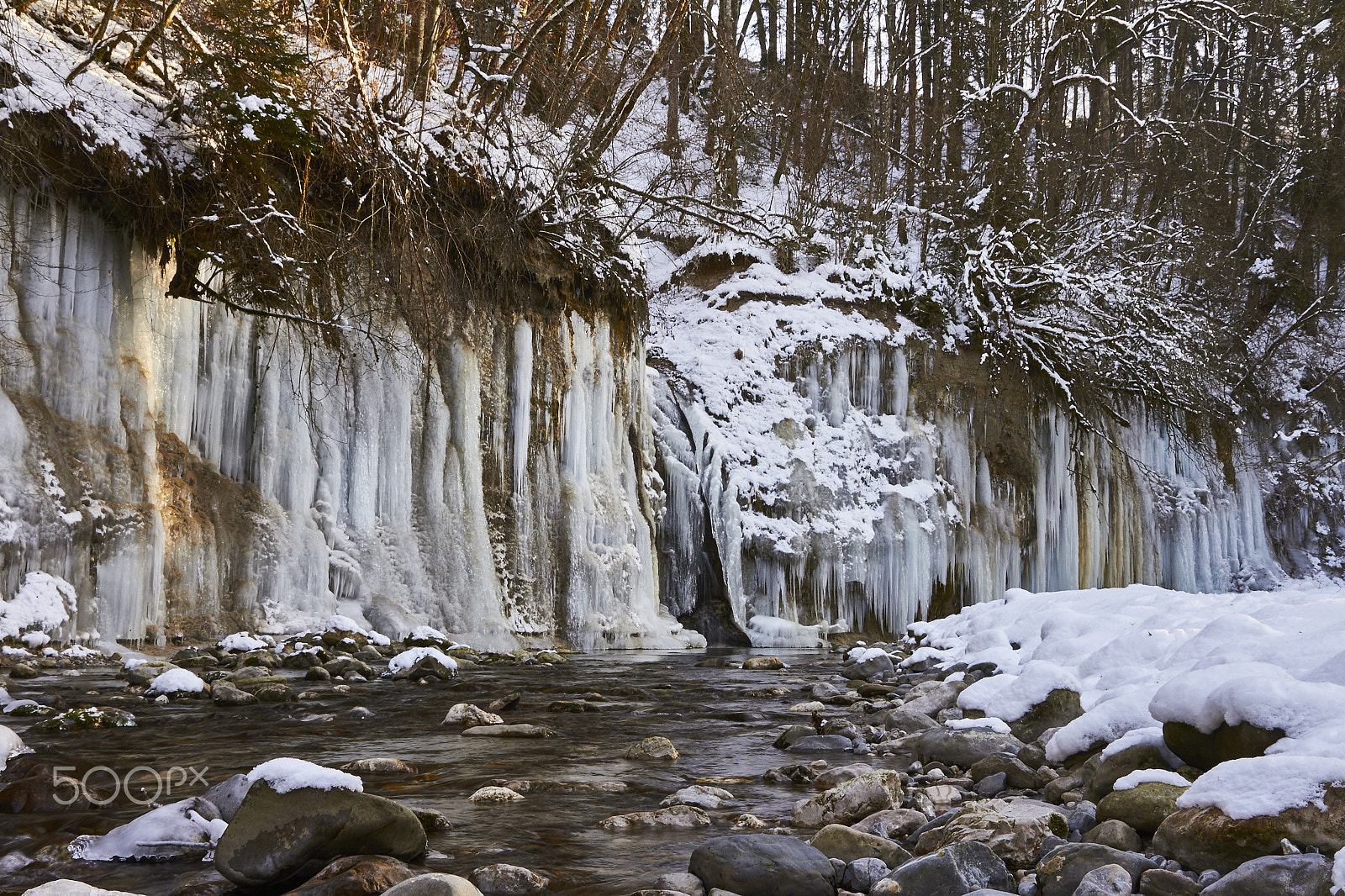 Sigma 24-70mm F2.8 EX DG HSM sample photo. Wall of ice on the banks of the nant d'aillon photography