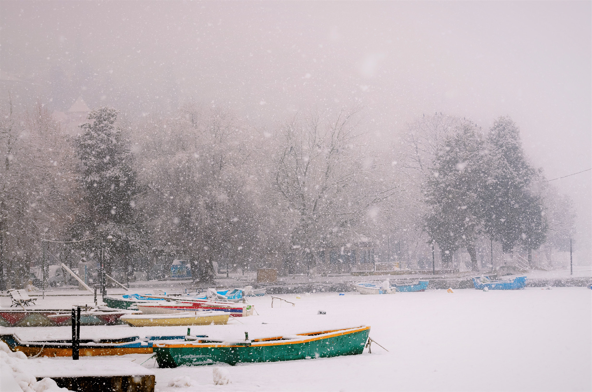 Nikon D7000 + Sigma 50-150mm F2.8 EX APO DC OS HSM sample photo. Snowfall at the small port photography