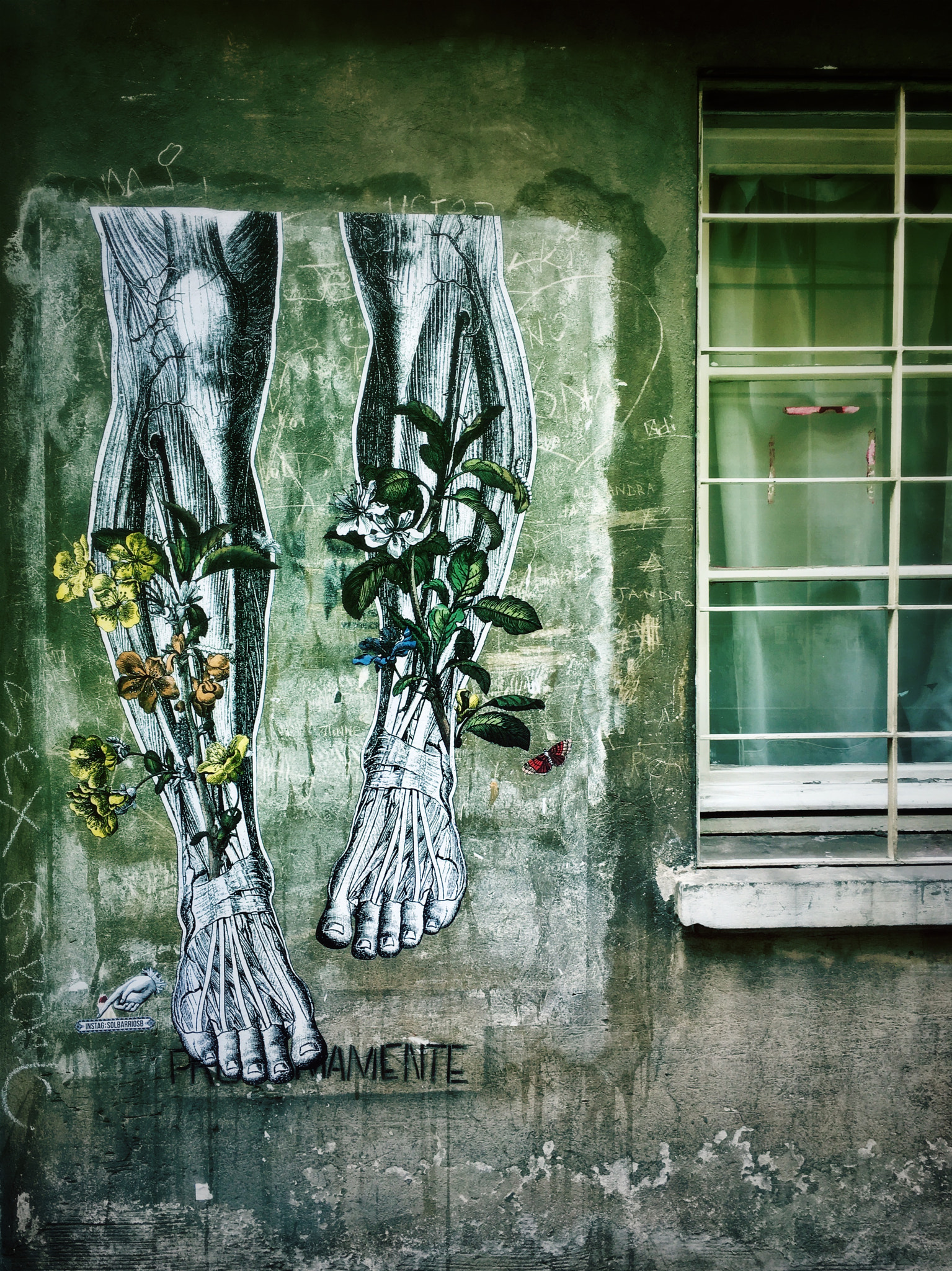 Hipstamatic 331 sample photo. Feet on the wall photography