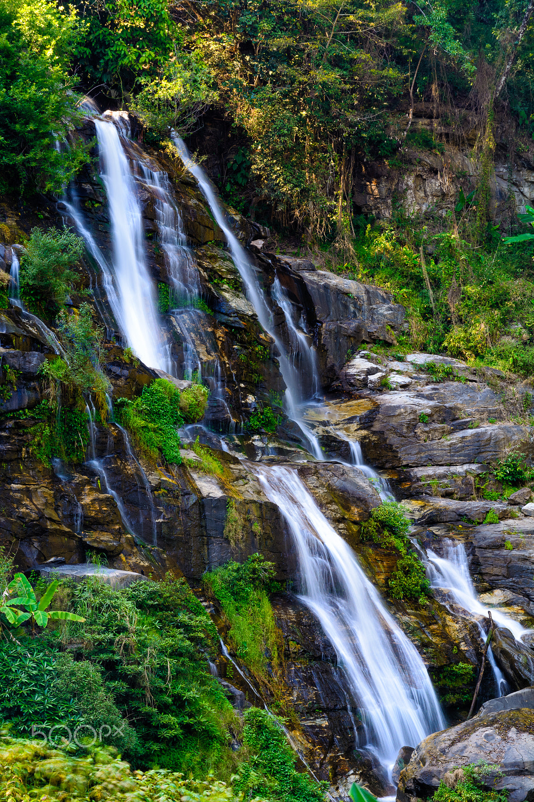 Nikon D5200 + Sigma 17-70mm F2.8-4 DC Macro OS HSM | C sample photo. Waterfall in the green tropical forest. photography
