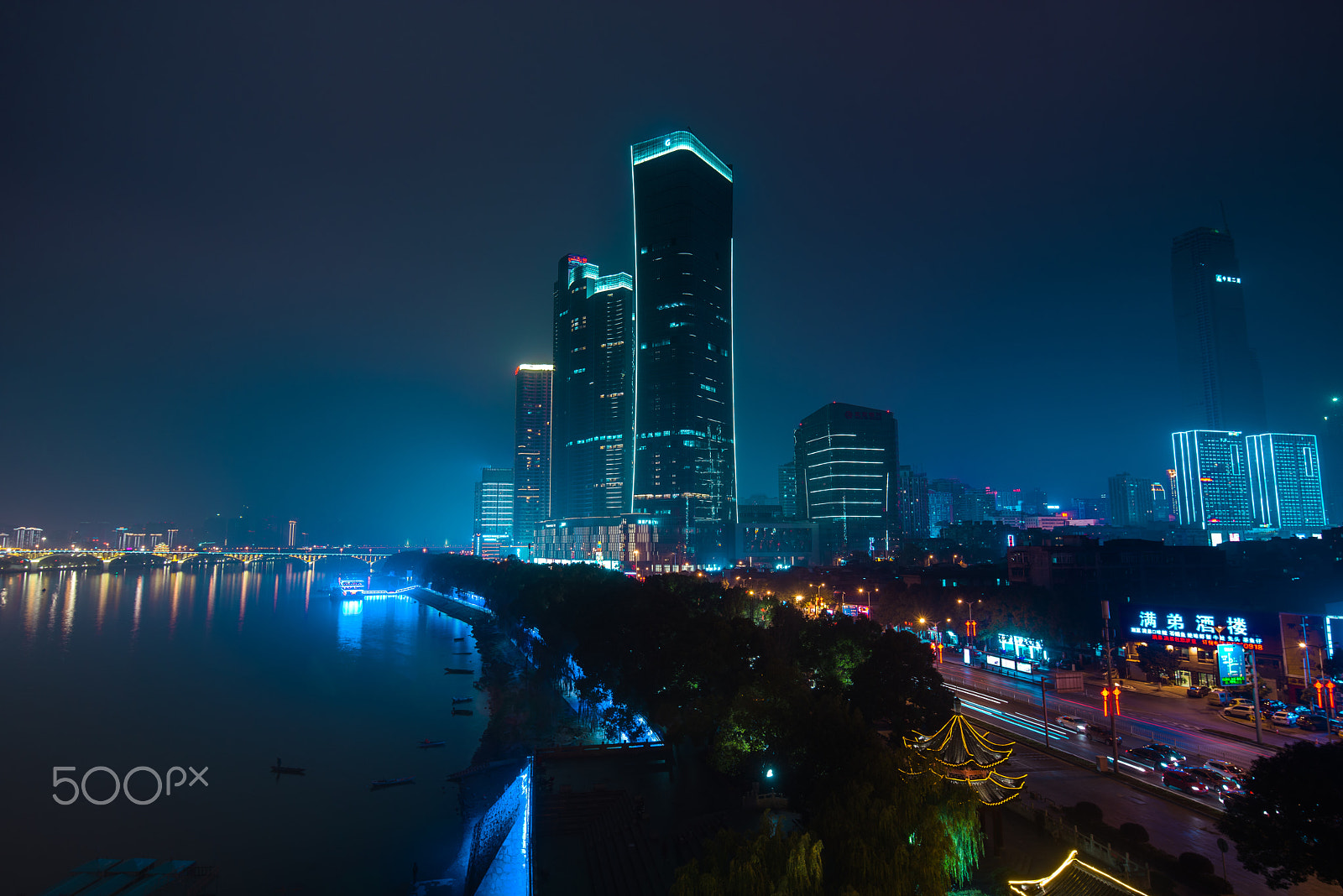 Tamron SP 15-30mm F2.8 Di VC USD sample photo. Night skyline of changsha city photography