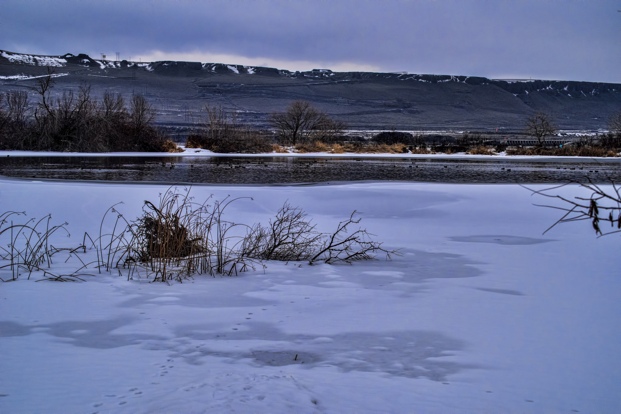 Pentax K-1 sample photo. Frozen pond photography