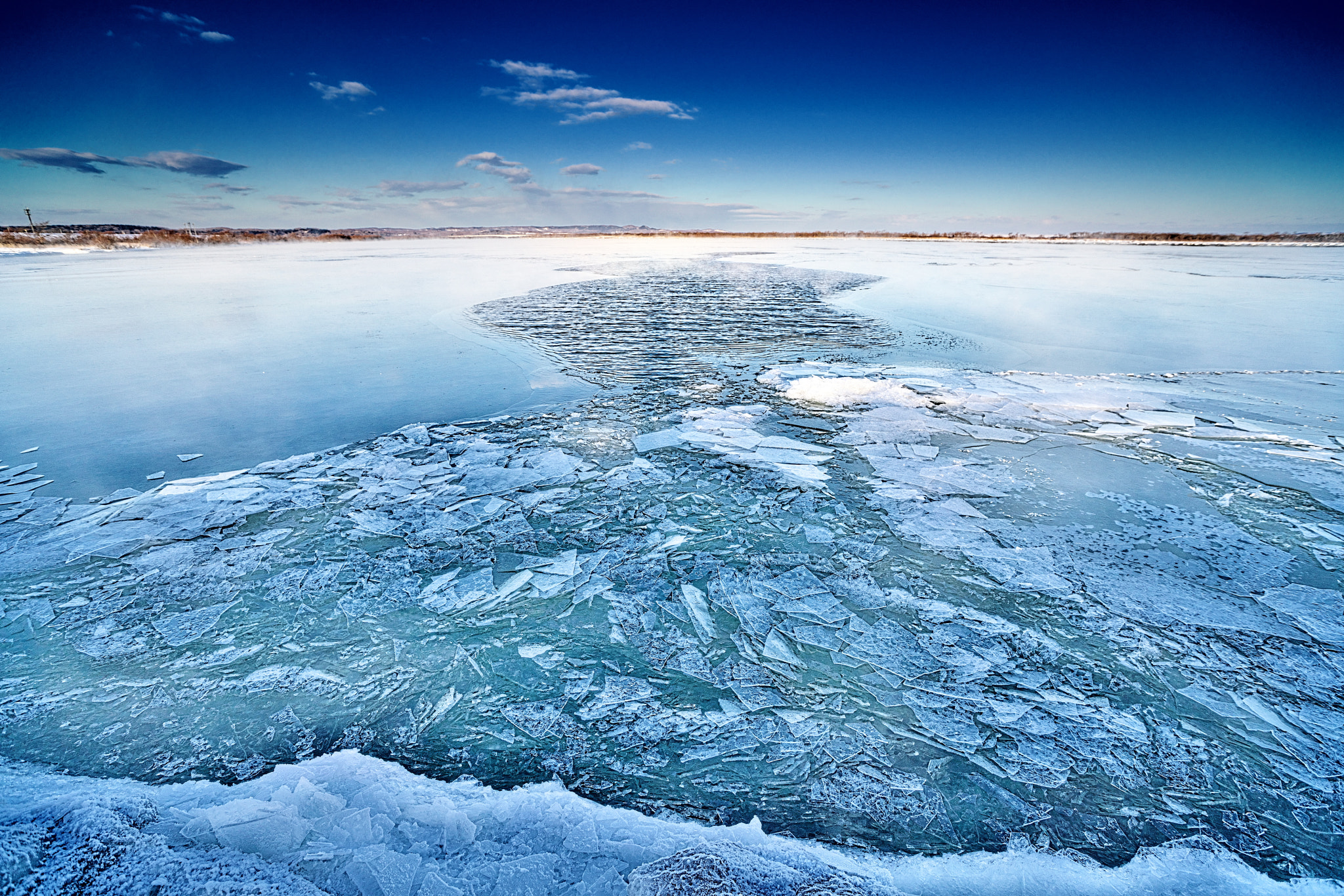 Sony a99 II sample photo. Ice river road photography