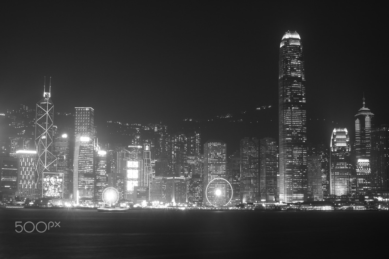 Canon EF 35-105mm f/3.5-4.5 sample photo. City lights (b&w) #2 photography