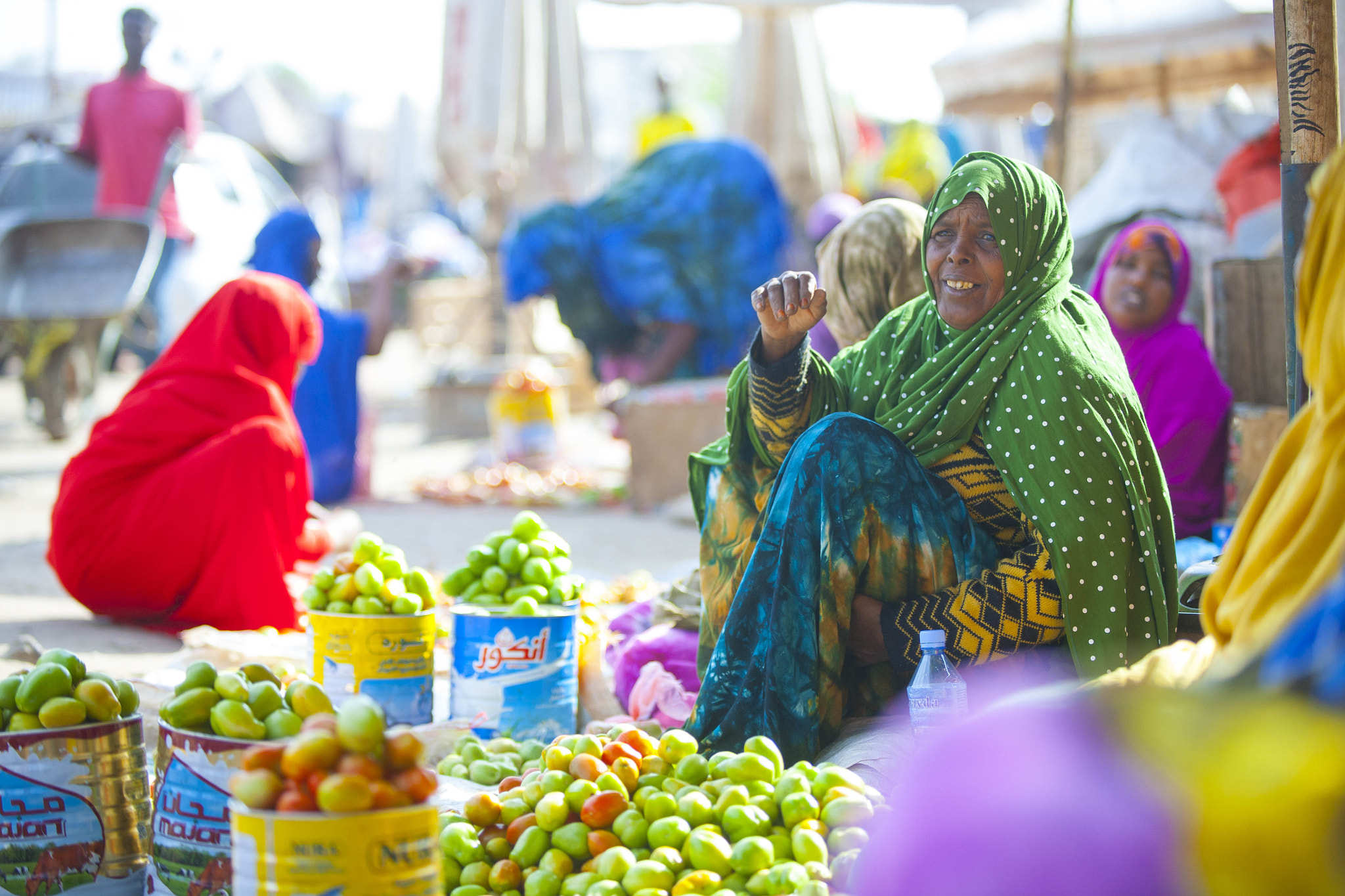 Canon EOS 5D sample photo. Women selling foodstuffs for the residents at hergeisa market in somaliland on 8th of november 2016. photography