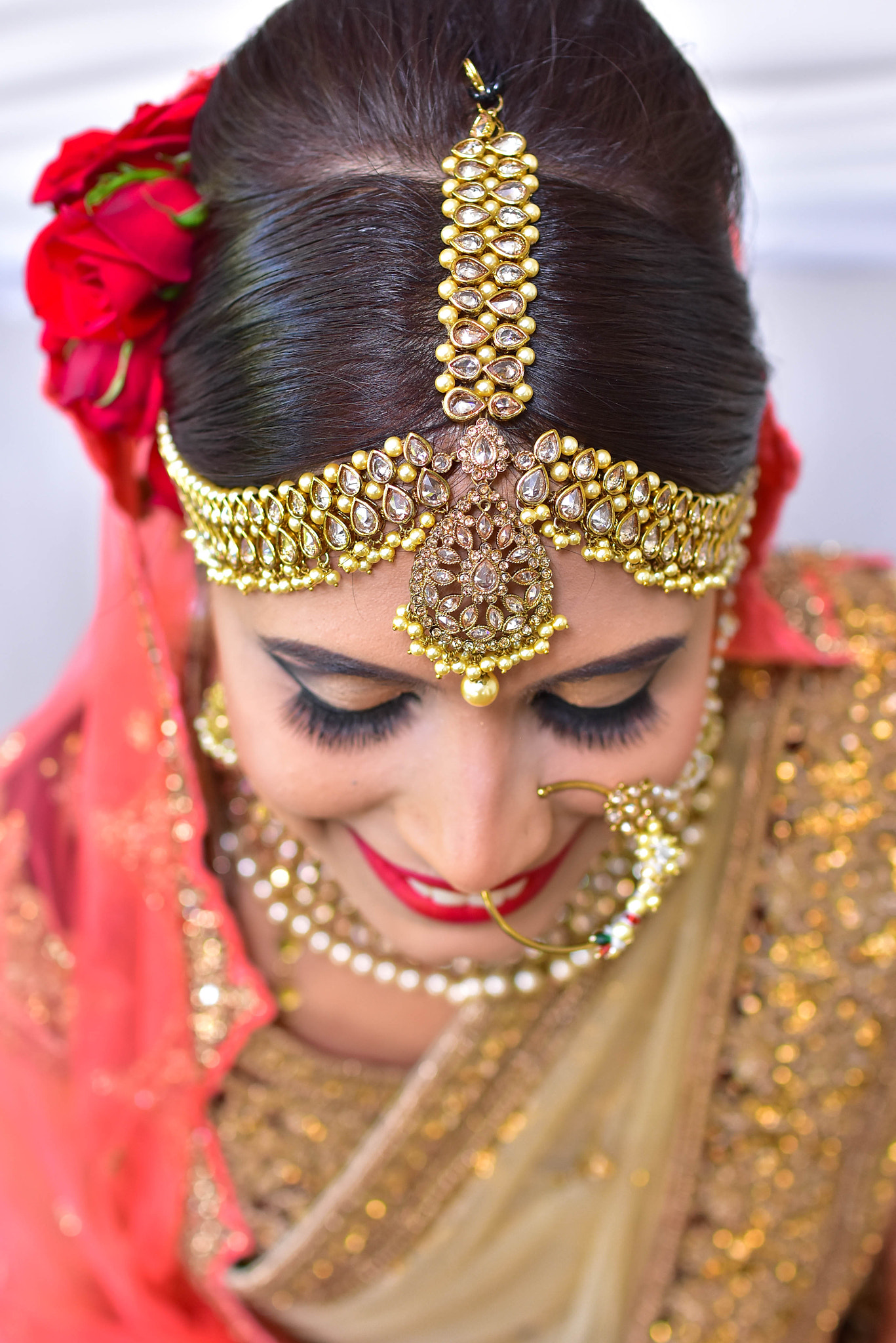 Nikon D7200 + AF-S DX Zoom-Nikkor 18-55mm f/3.5-5.6G ED sample photo. Shilpa on her wedding day photography