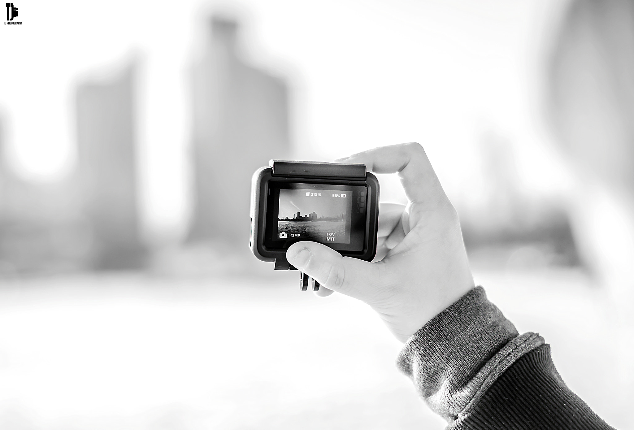 Sony a7 + Minolta AF 50mm F1.7 sample photo. Gopro on frozen river photography