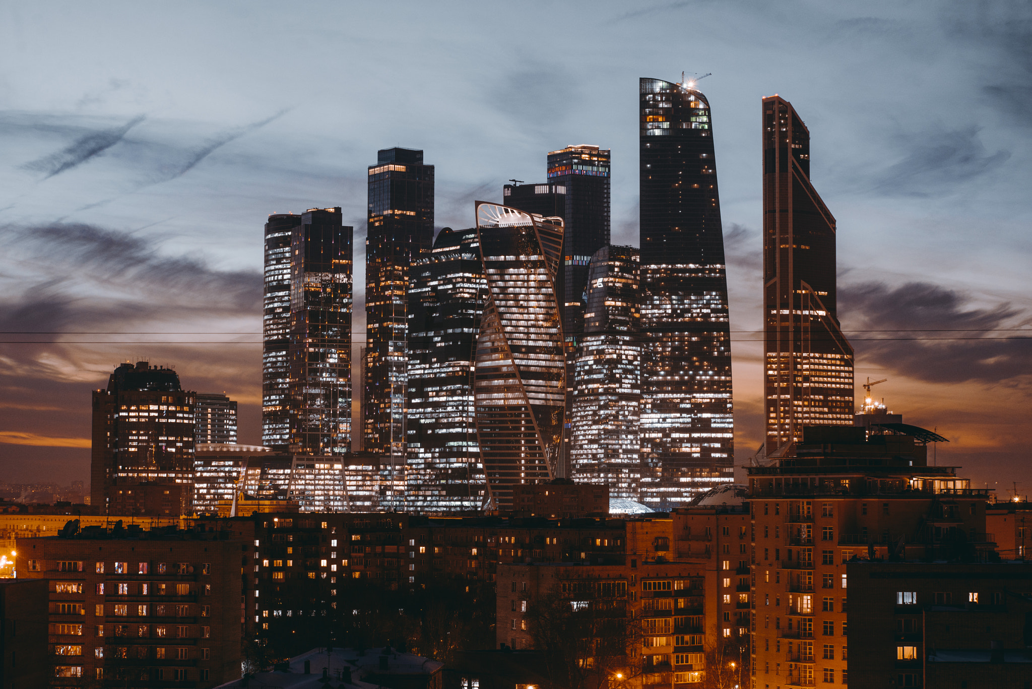Tamron 18-270mm F3.5-6.3 Di II PZD sample photo. Sunset in winter moscow photography
