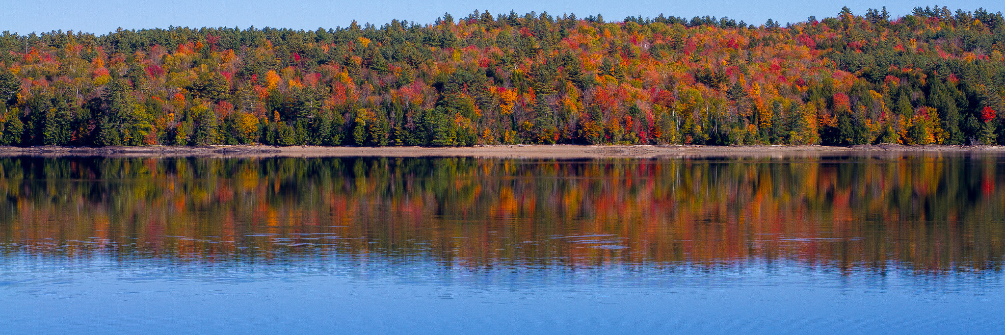 Sigma 50mm F1.4 EX DG HSM sample photo. Lake eden fall reflection (pano) photography