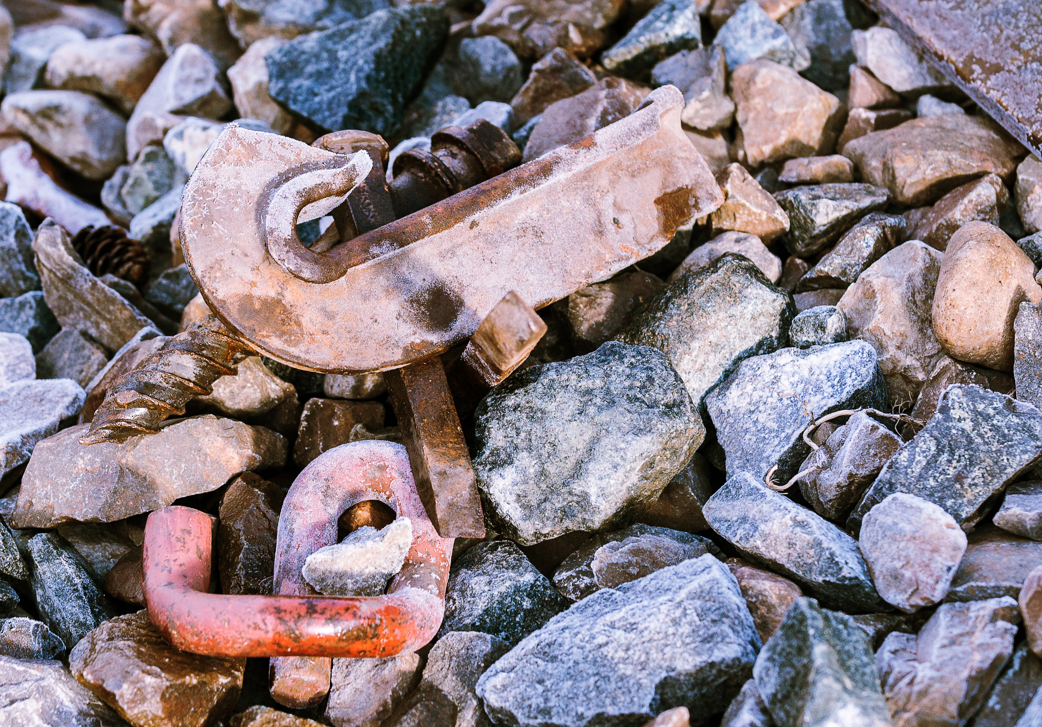 Nikon D5000 sample photo. Leftover track fasteners photography