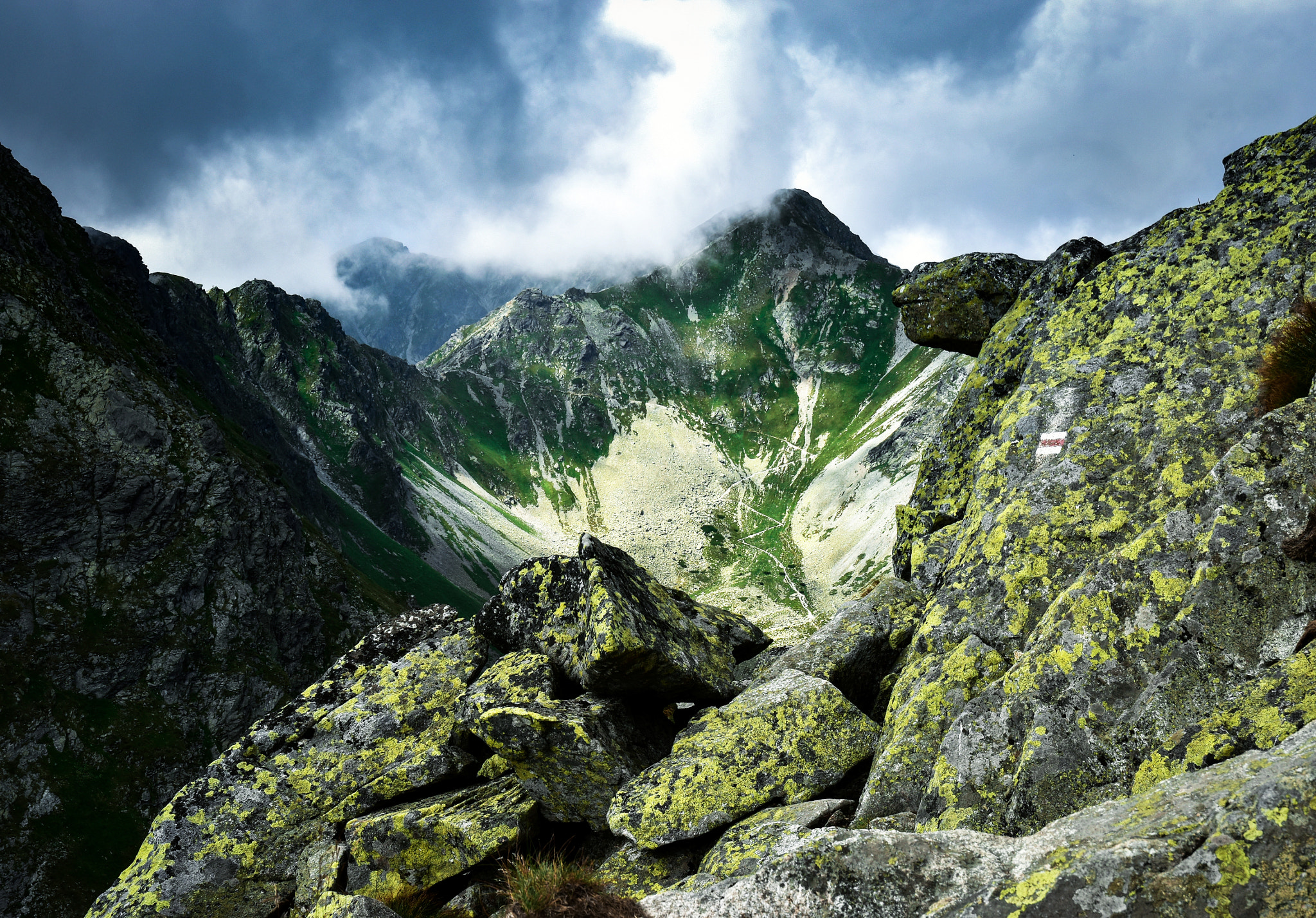 Nikon D5500 sample photo. Dark clouds over a mountain valley photography