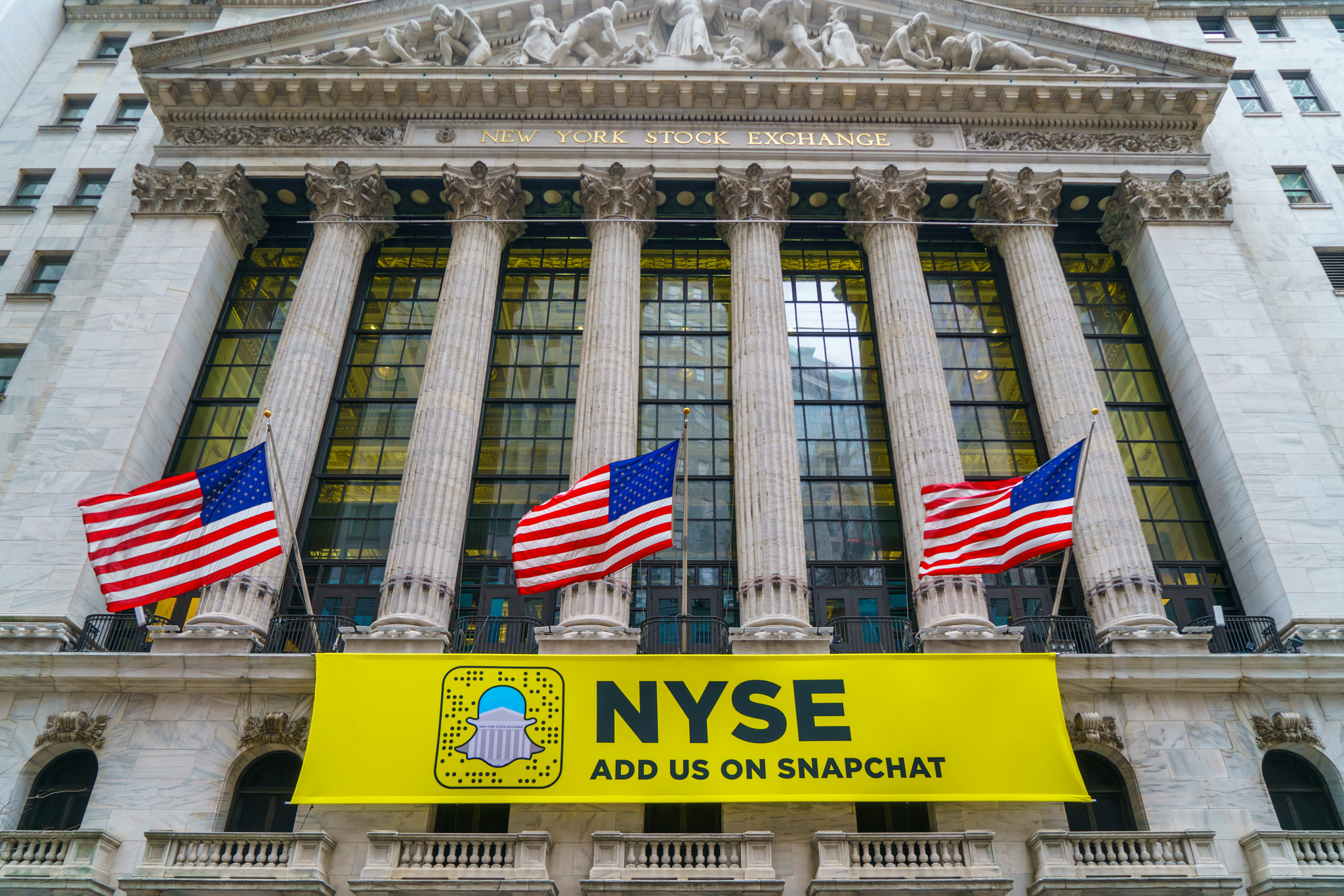 Snapchat banner at NYSE