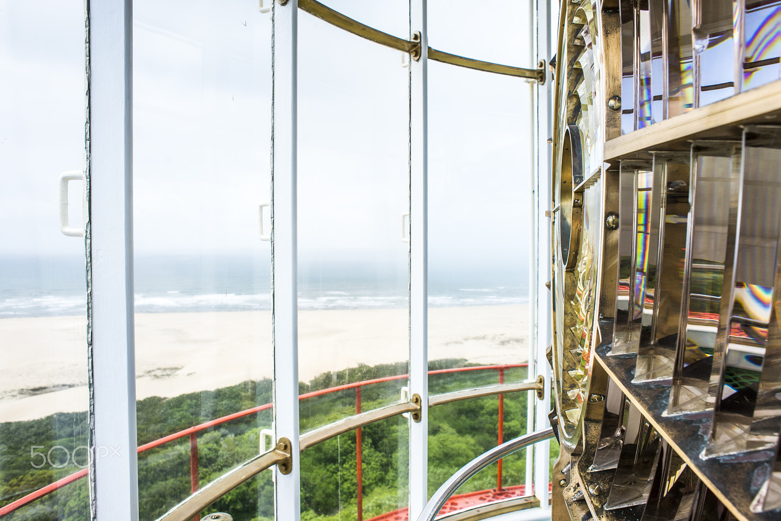 Nikon D600 + Nikon AF Nikkor 24mm F2.8D sample photo. View of ocean from inside lighthouse photography