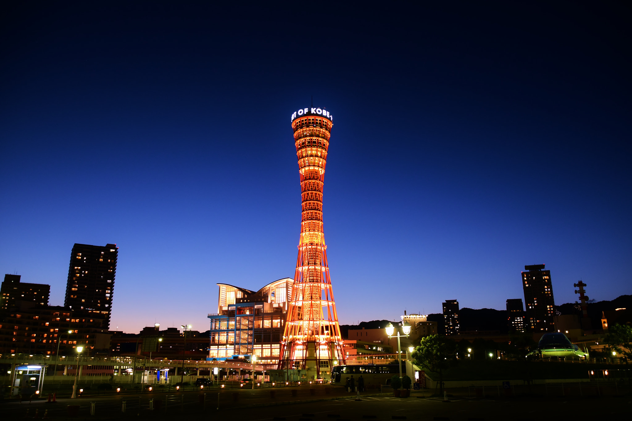 Nikon D5500 sample photo. Kobe port tower photography