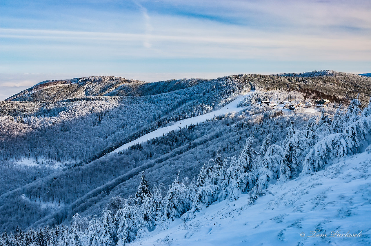 Nikon D70s sample photo. Winter mountain landscape pustevny-beskydy photography