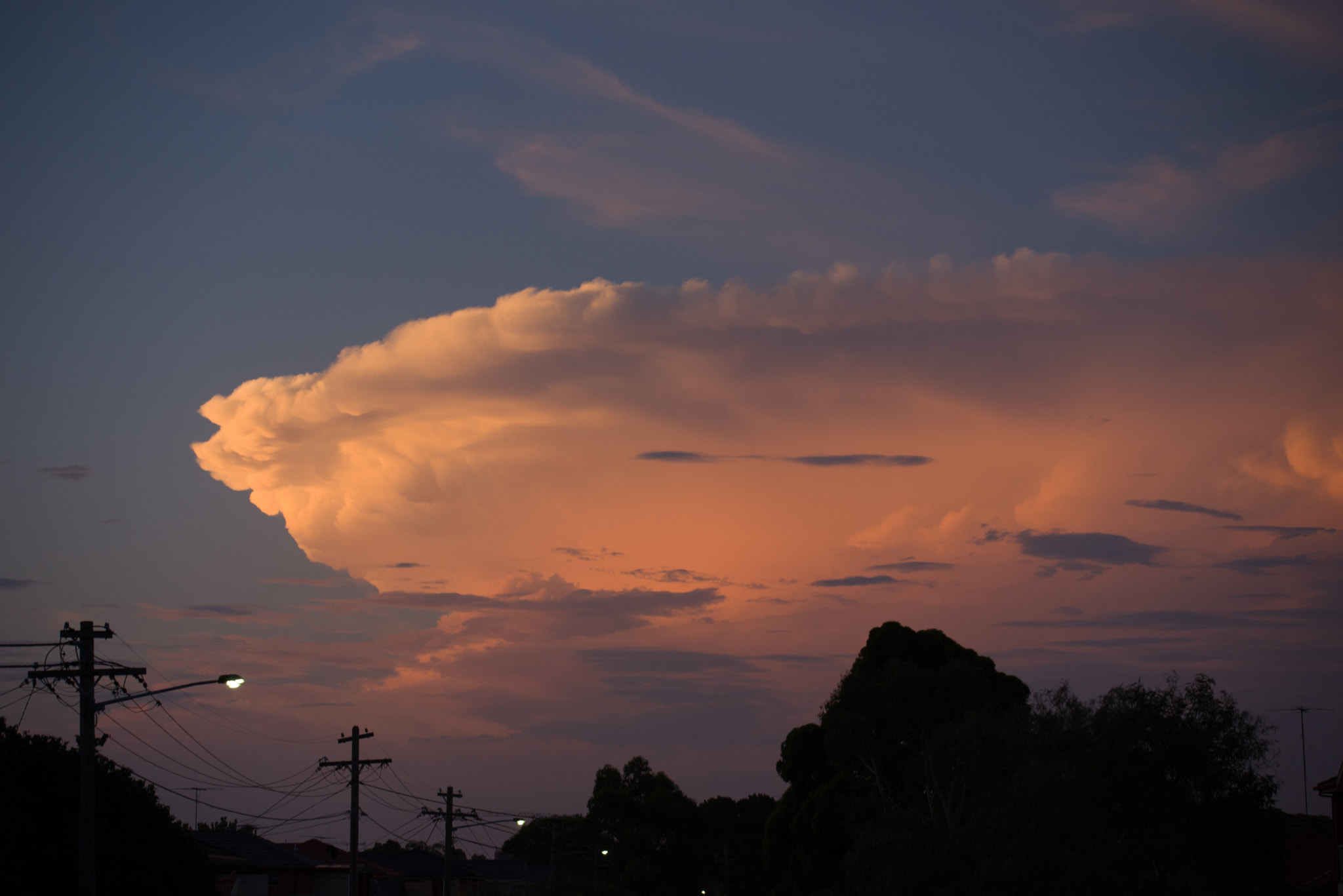 Nikon D750 + AF Zoom-Nikkor 28-80mm f/3.5-5.6D sample photo. Cumulus cloud, dusk, kingsford nsw photography