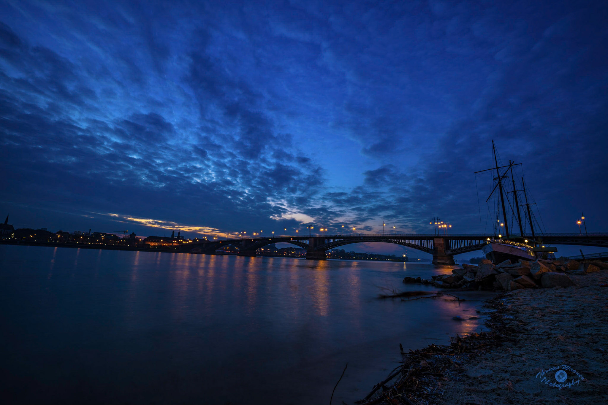 Sony a7 II sample photo. Blue sky over the bridge photography