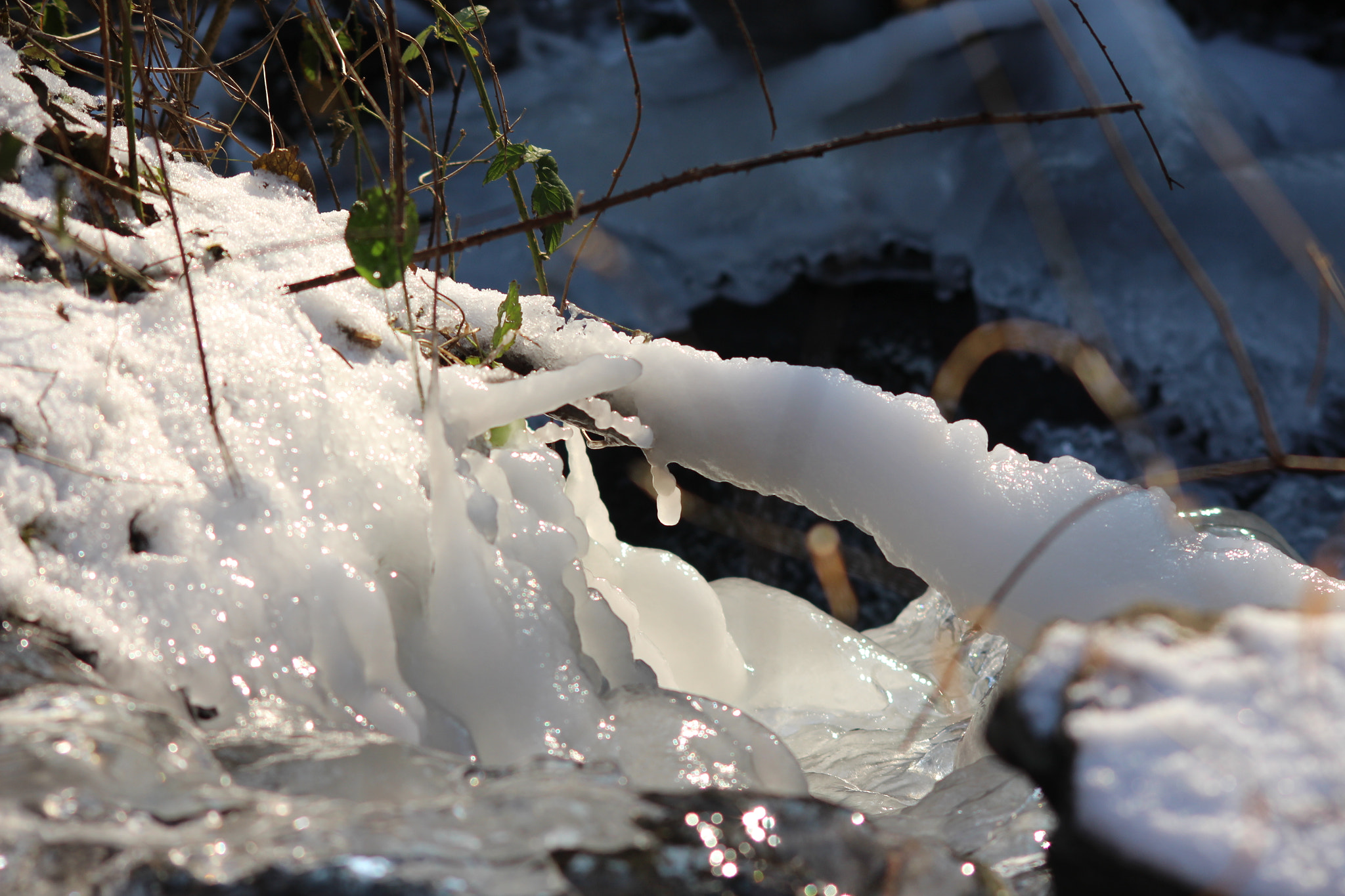 Sigma 70-300mm F4-5.6 APO DG Macro sample photo. Ice river photography