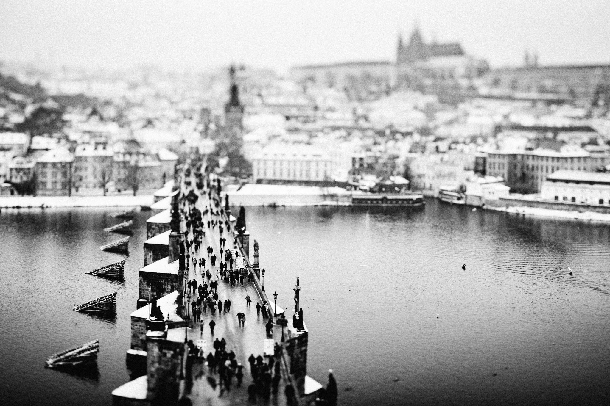 Canon EOS 6D + Canon TS-E 45mm F2.8 Tilt-Shift sample photo. Prague tilt shift panorama from bridge tower photography