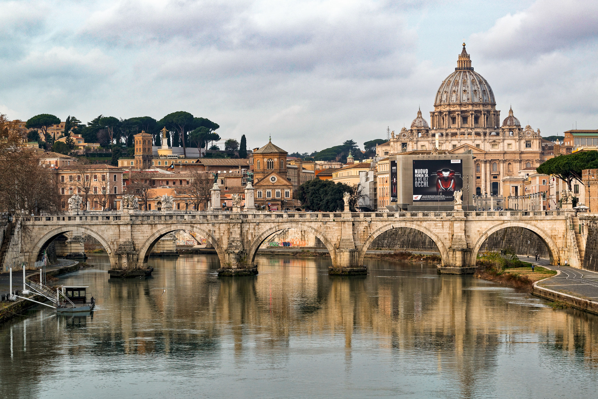 Sigma 105mm F2.8 EX DG OS HSM sample photo. The "ponte sant'angelo" in roma photography