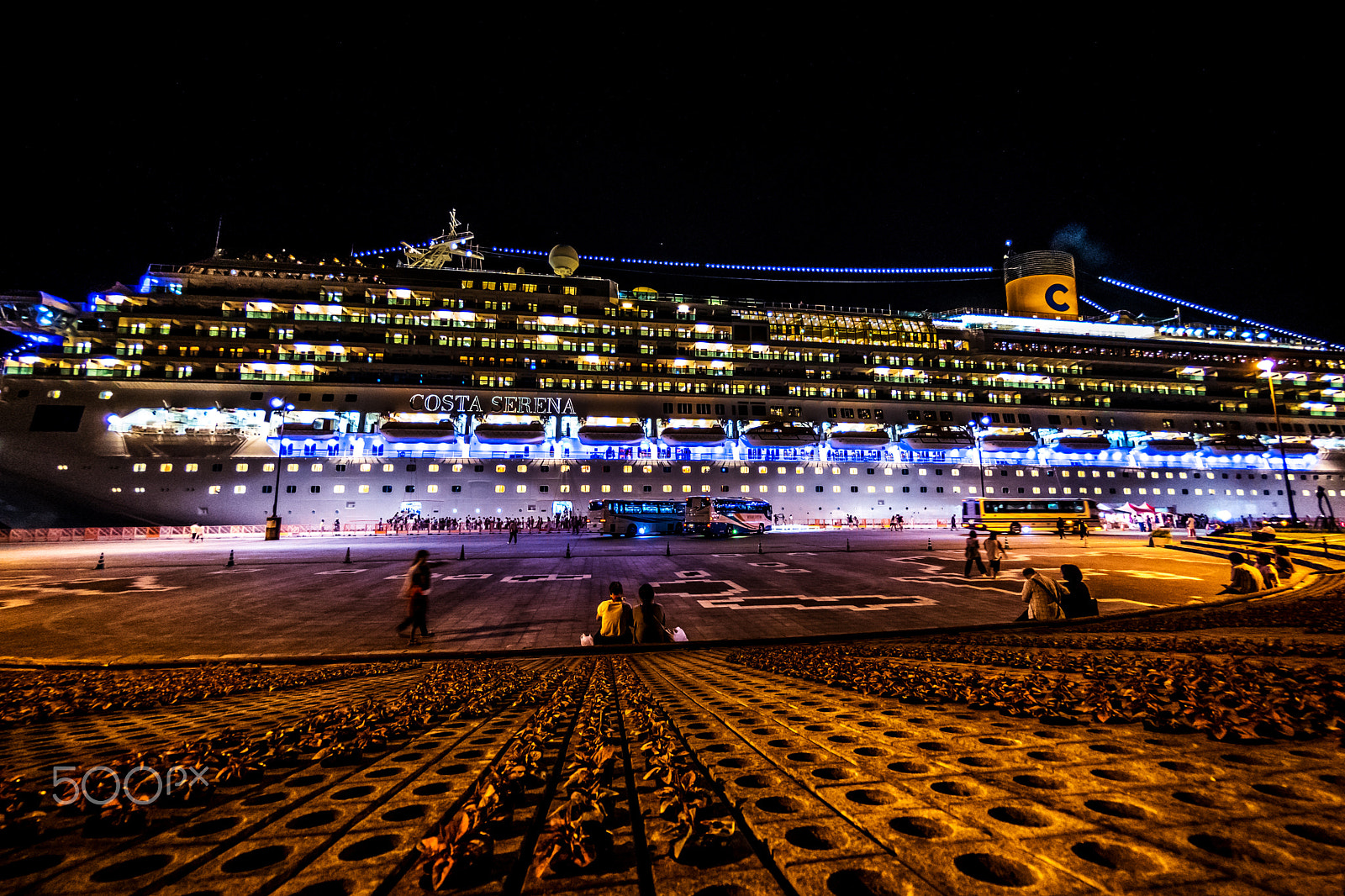 Pentax K-1 sample photo. Night view of the harbor photography