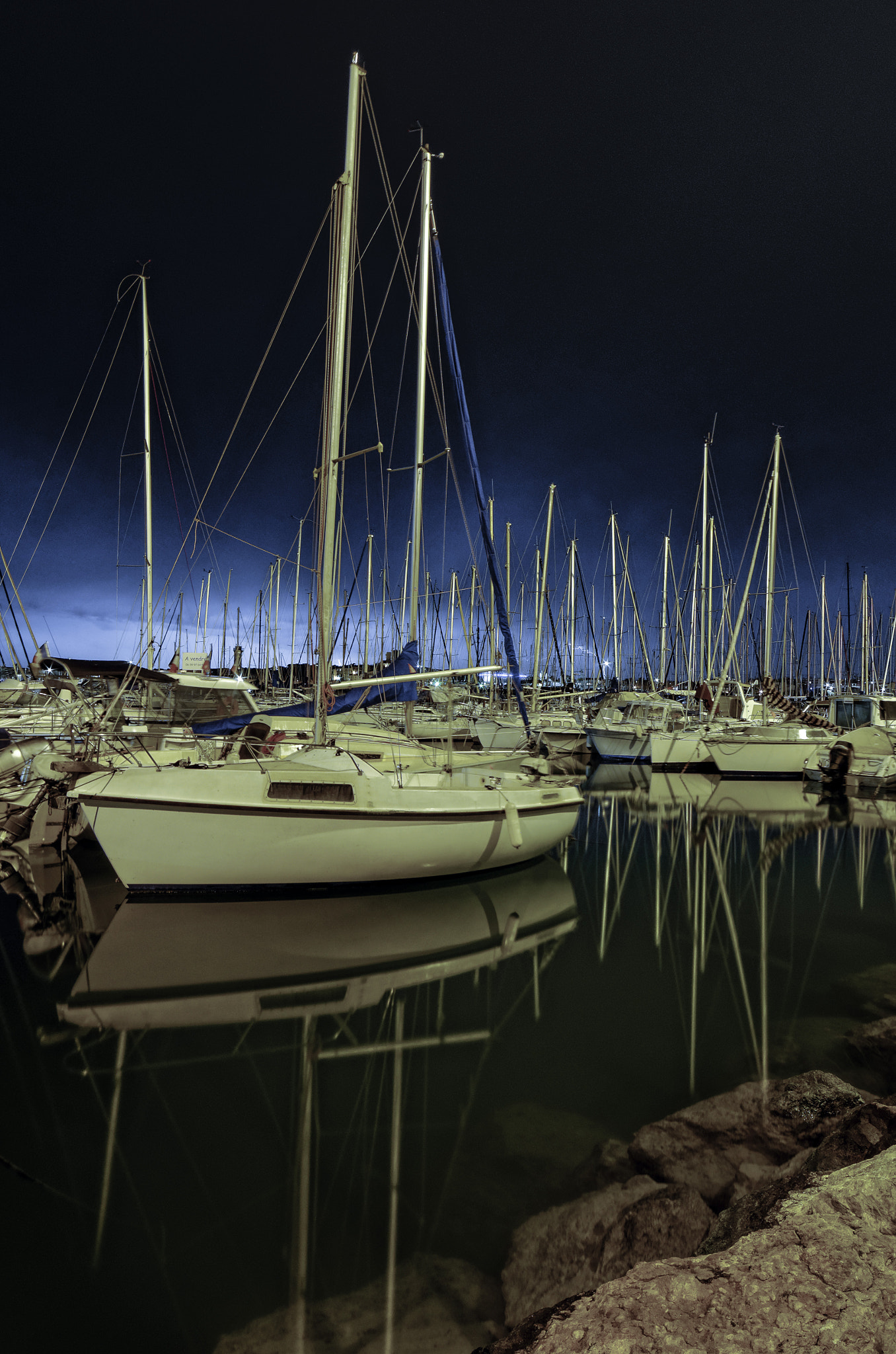 Nikon D5100 sample photo. Antibes harbor and lighting photography