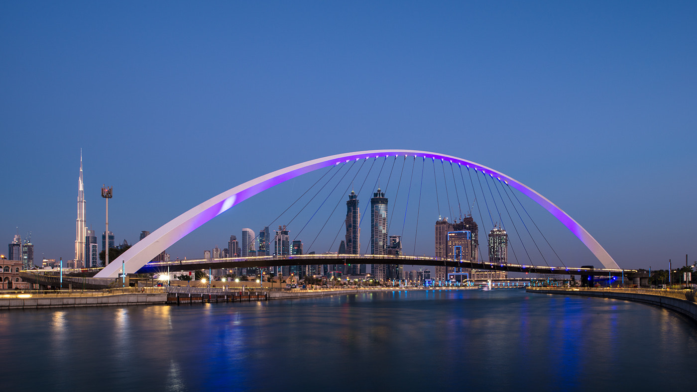 Nikon D800 + Nikon PC-E Nikkor 24mm F3.5D ED Tilt-Shift sample photo. Dubai canal - a first look photography