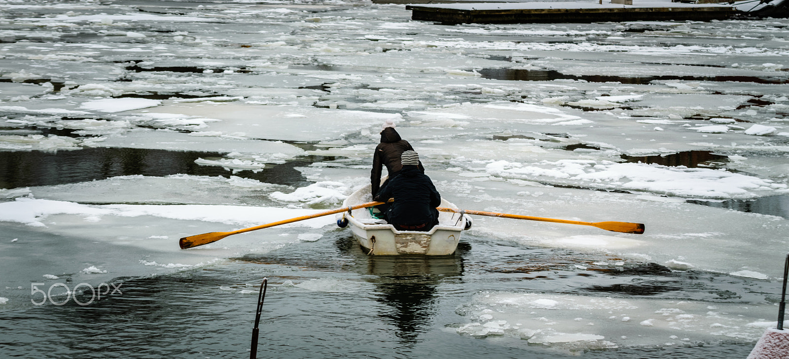 Nikon D3300 + Tamron SP 70-300mm F4-5.6 Di VC USD sample photo. Paddles between ice photography