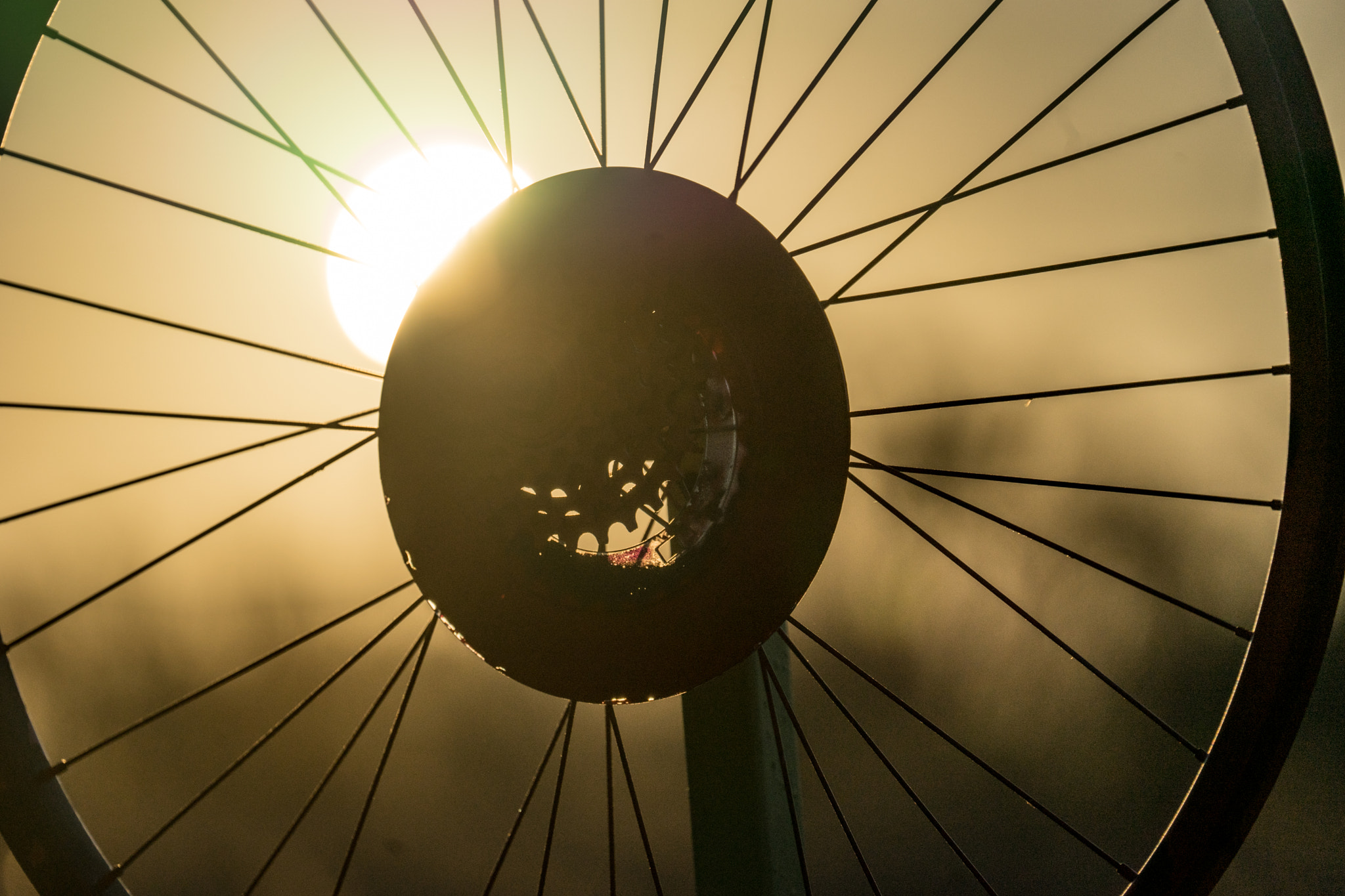 Sony FE 70-300mm F4.5-5.6 G OSS sample photo. Bycicle sunrise photography