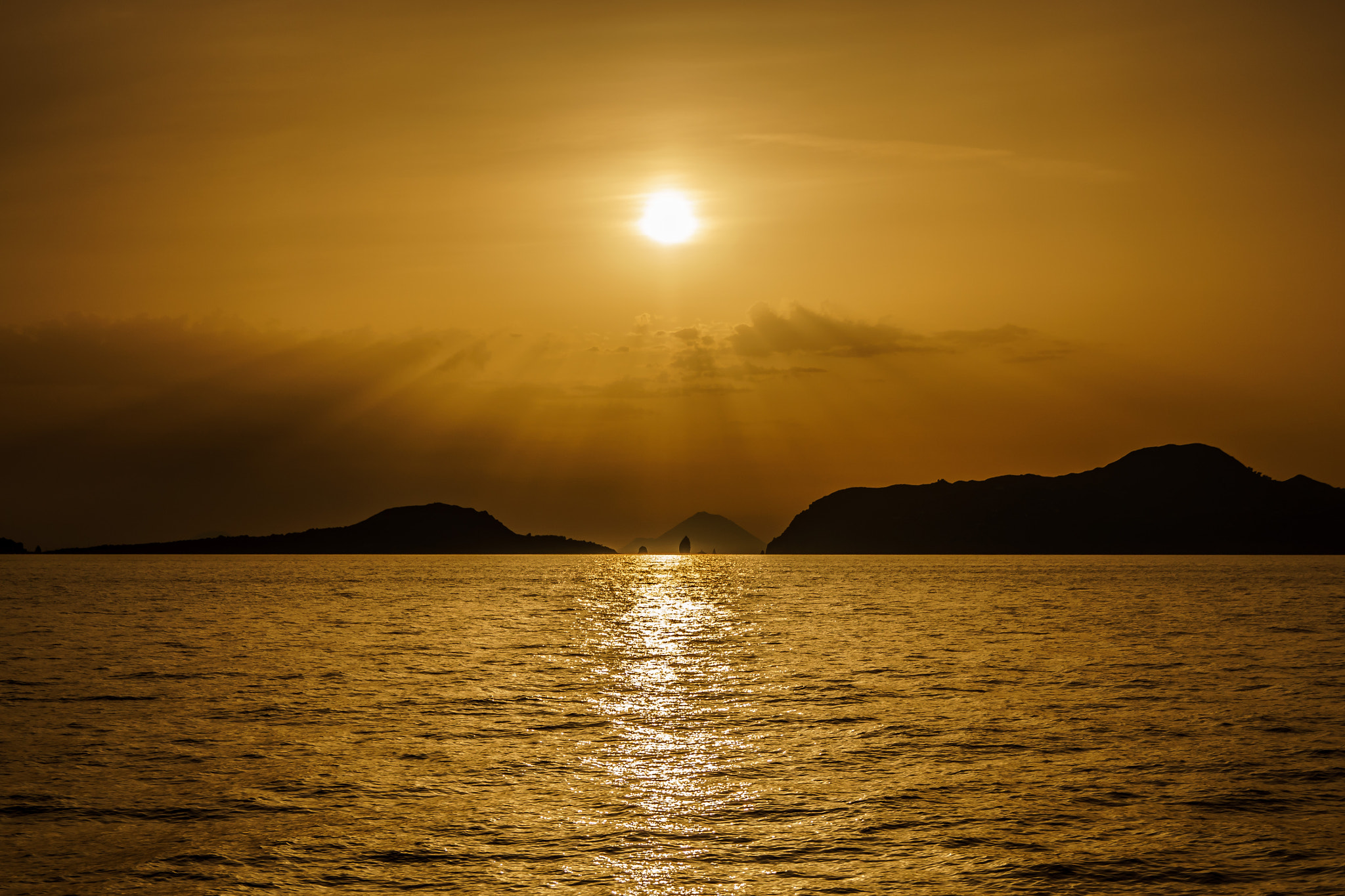 Sony ILCA-77M2 sample photo. Sunset over lipari photography